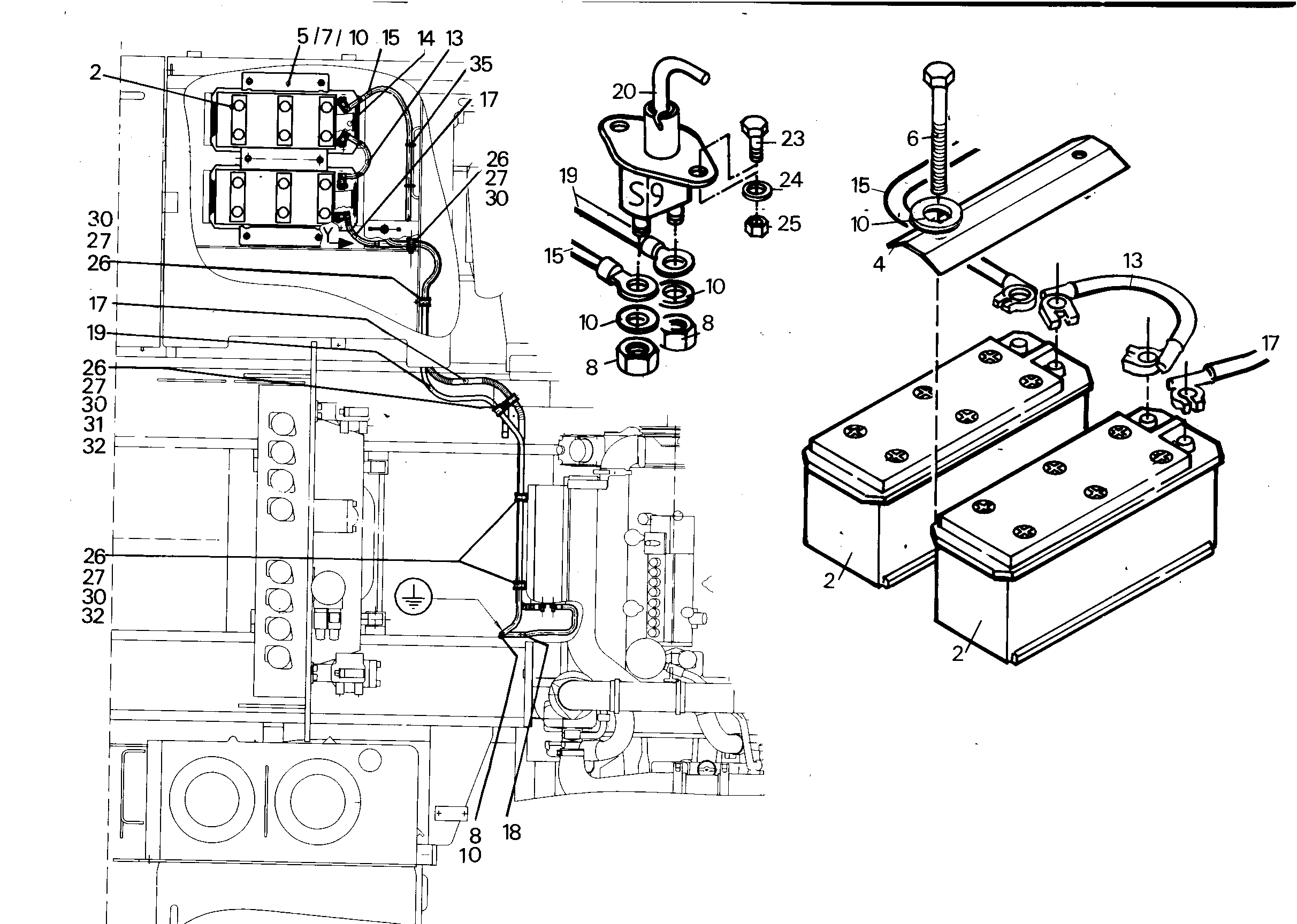 КАБЕЛЬ АККУМУЛЯТОРА 9755807 LIEBHERR