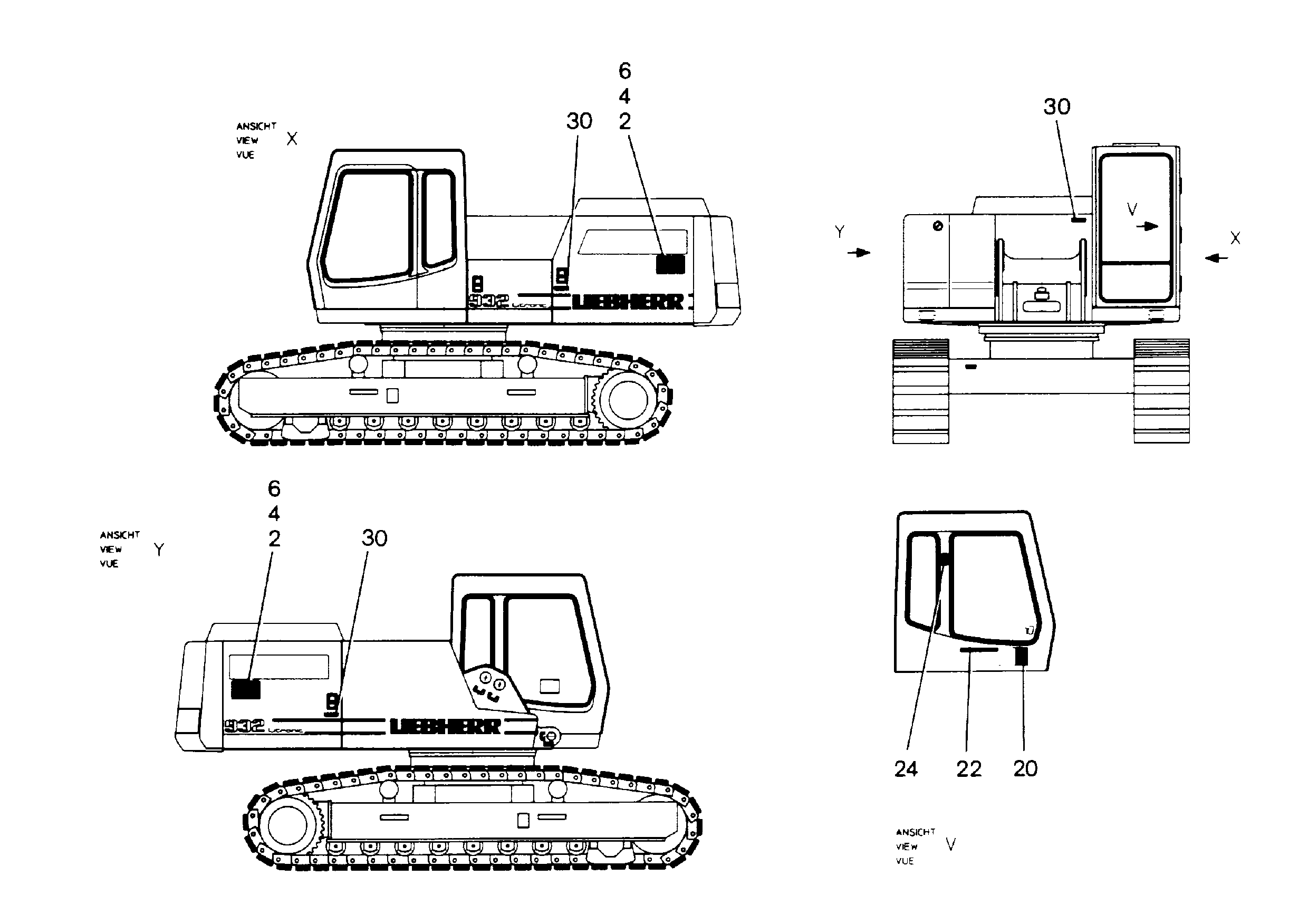 ТАБЛ.ПРИКЛЕИВ. СХЕМА СМАЗ. R 932 LI 7367158 LIEBHERR