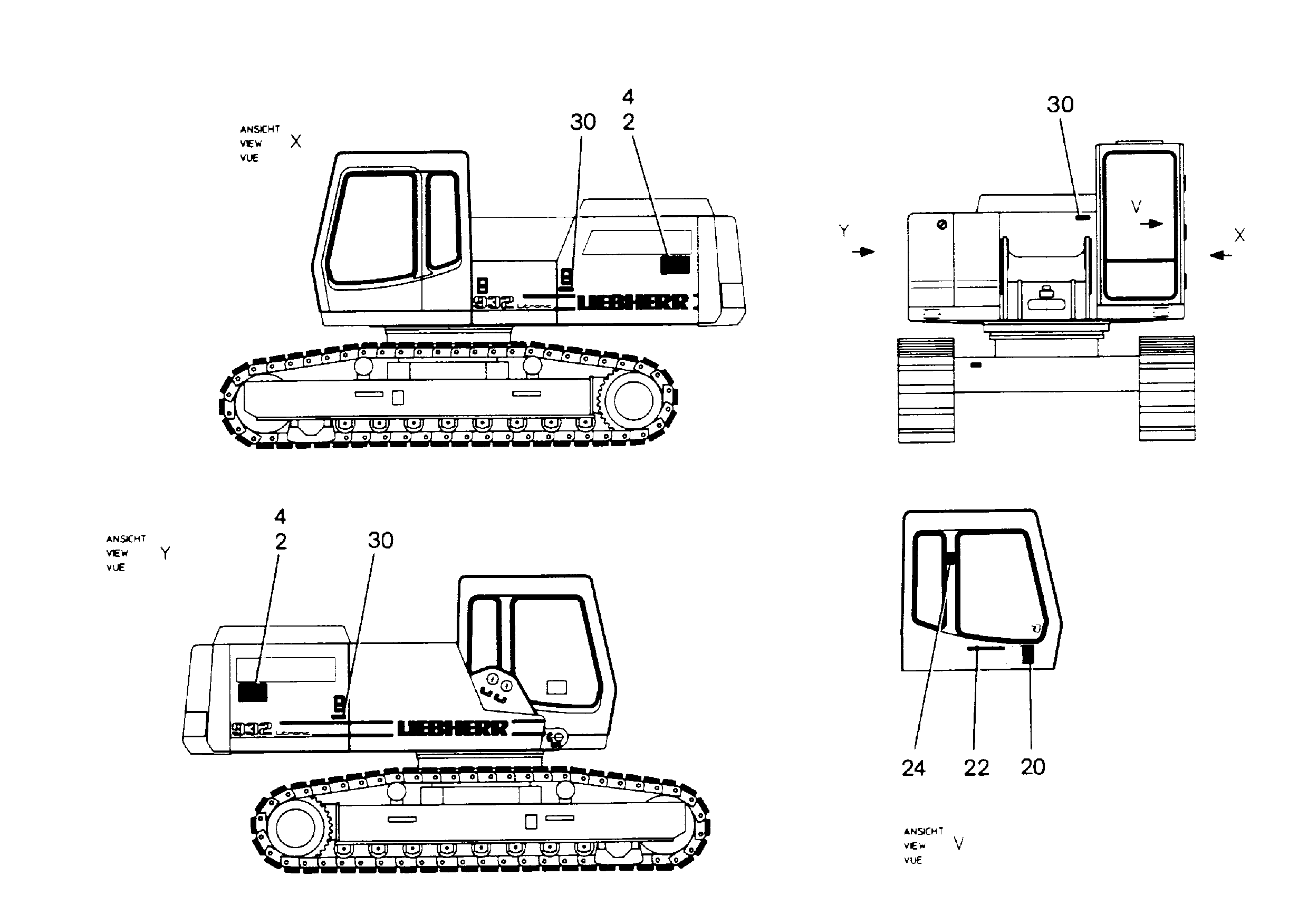 ТАБЛ.ПРИКЛЕИВ. СХЕМА СМАЗ. R 932 LI 7367161 LIEBHERR