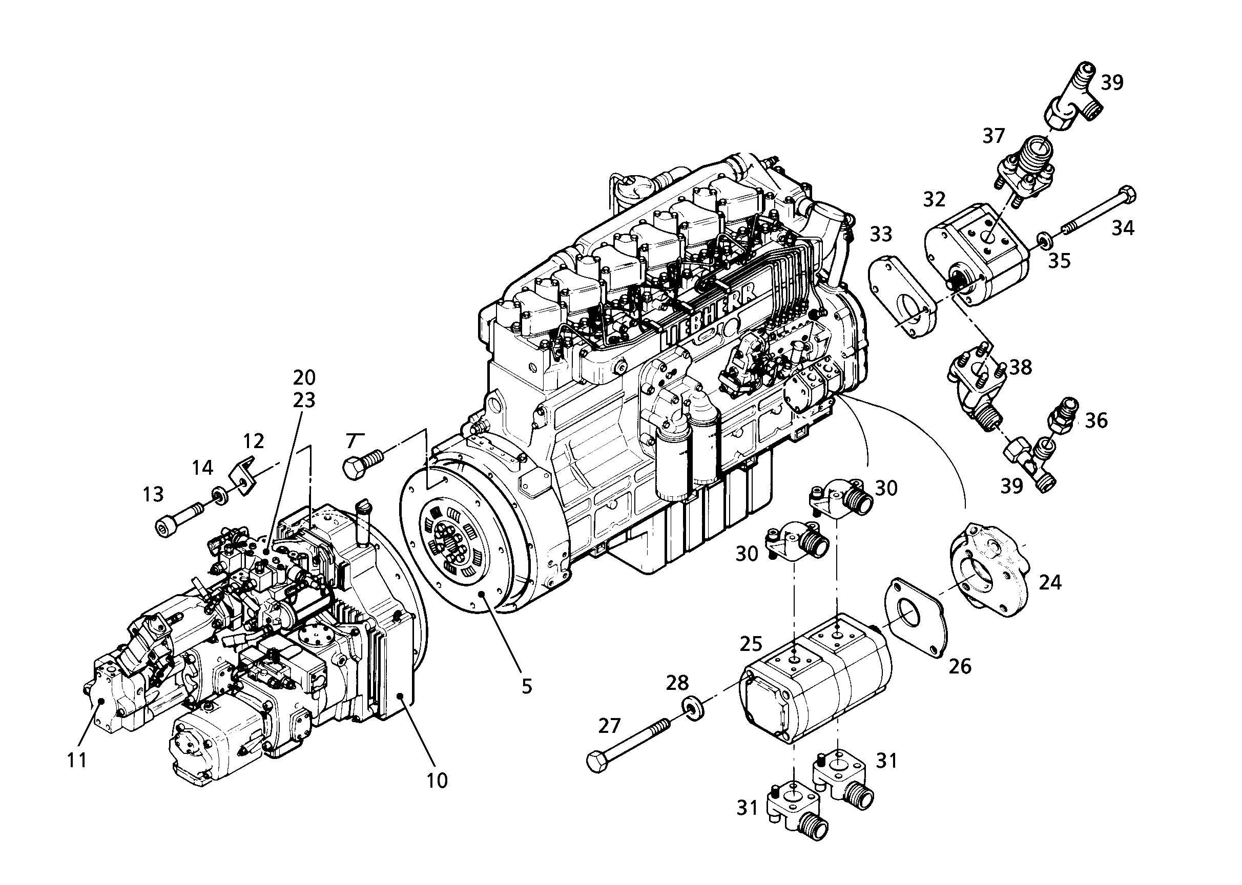 БОЛТ С ШЕСТИГРАННОЙ ГОЛОВКОЙ ISO 4014 M10X190 10.9 A3C 4901779 LIEBHERR