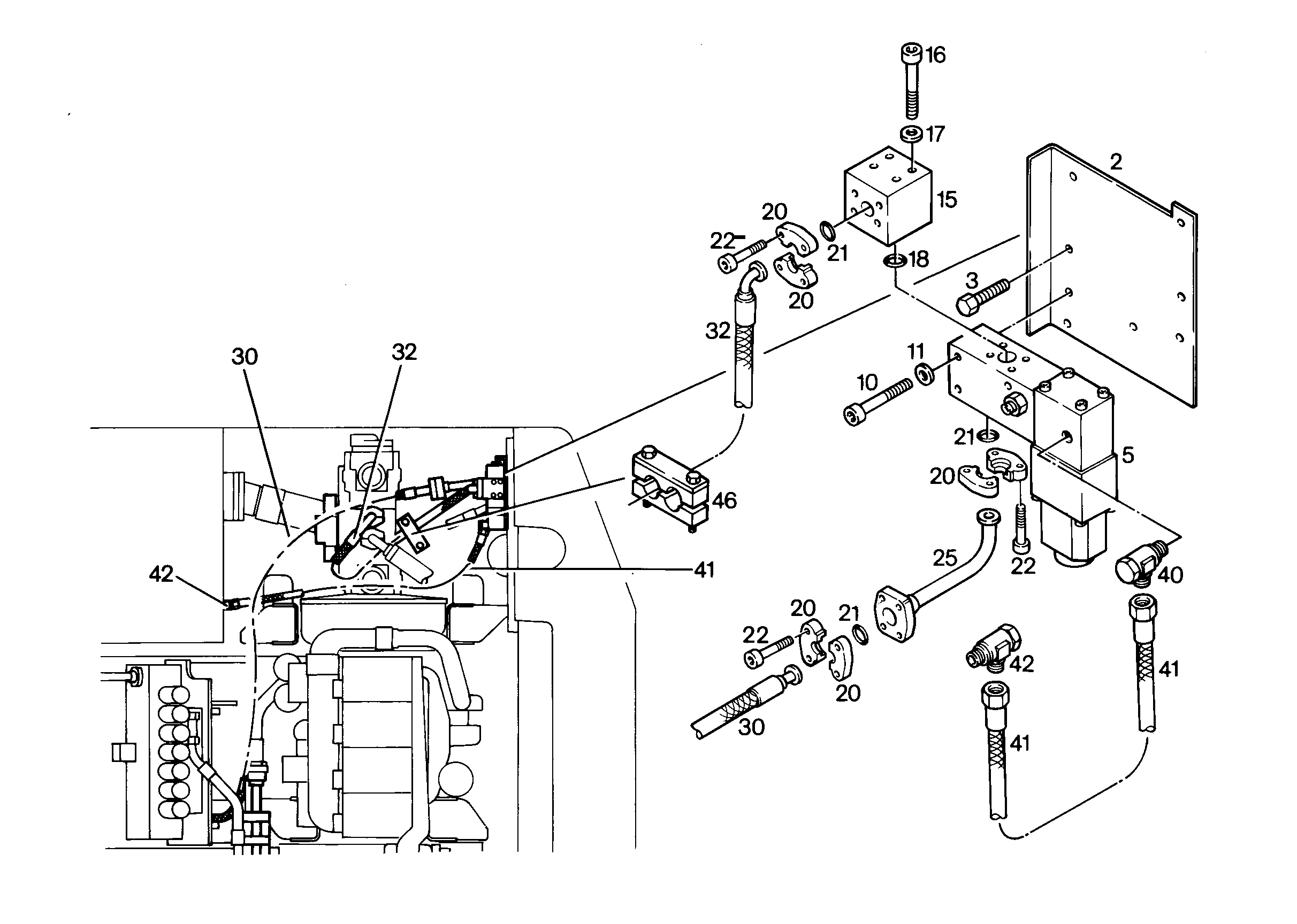 СКОБА ДЛЯ КРЕПЛЕНИЯ ШЛАНГА 45 38 9759646 LIEBHERR