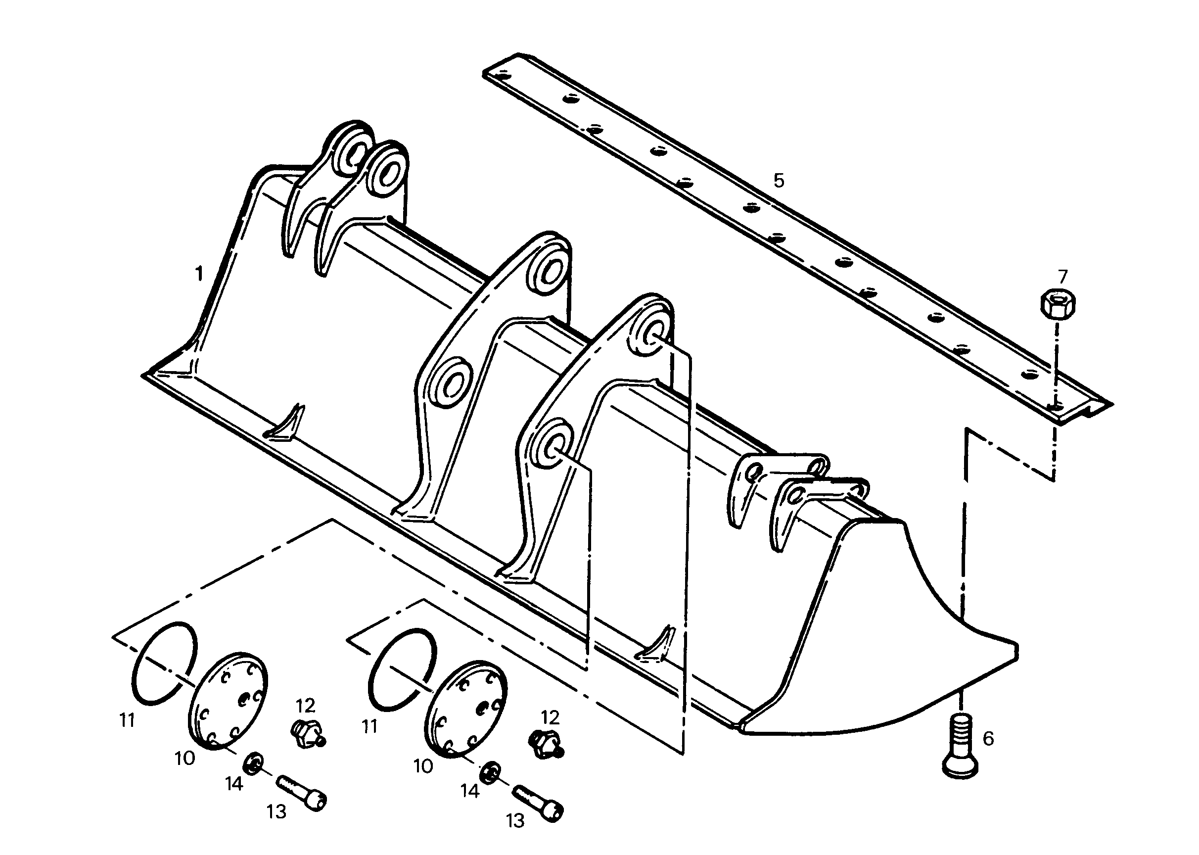 КОВШ КАНАВООЧИСТИТЕЛЯ 2000mm 0,7m³ 9765714 LIEBHERR