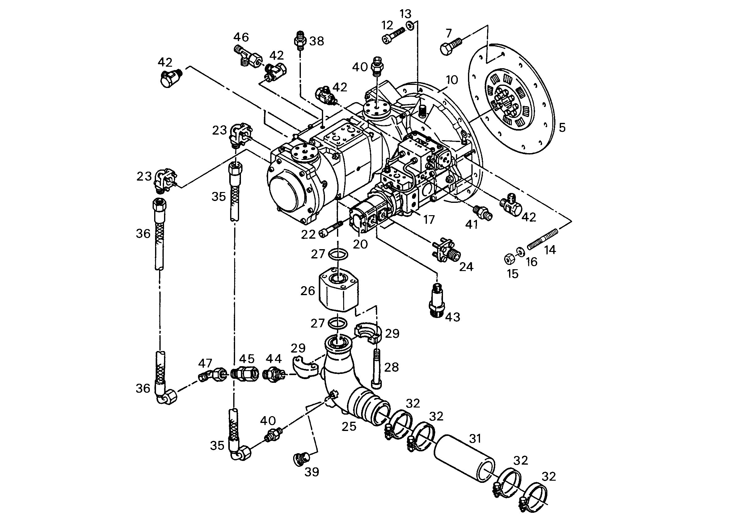 НАСОС ШЕСТЕРЕННЫЙ ДВОЙНОЙ 5613873 LIEBHERR