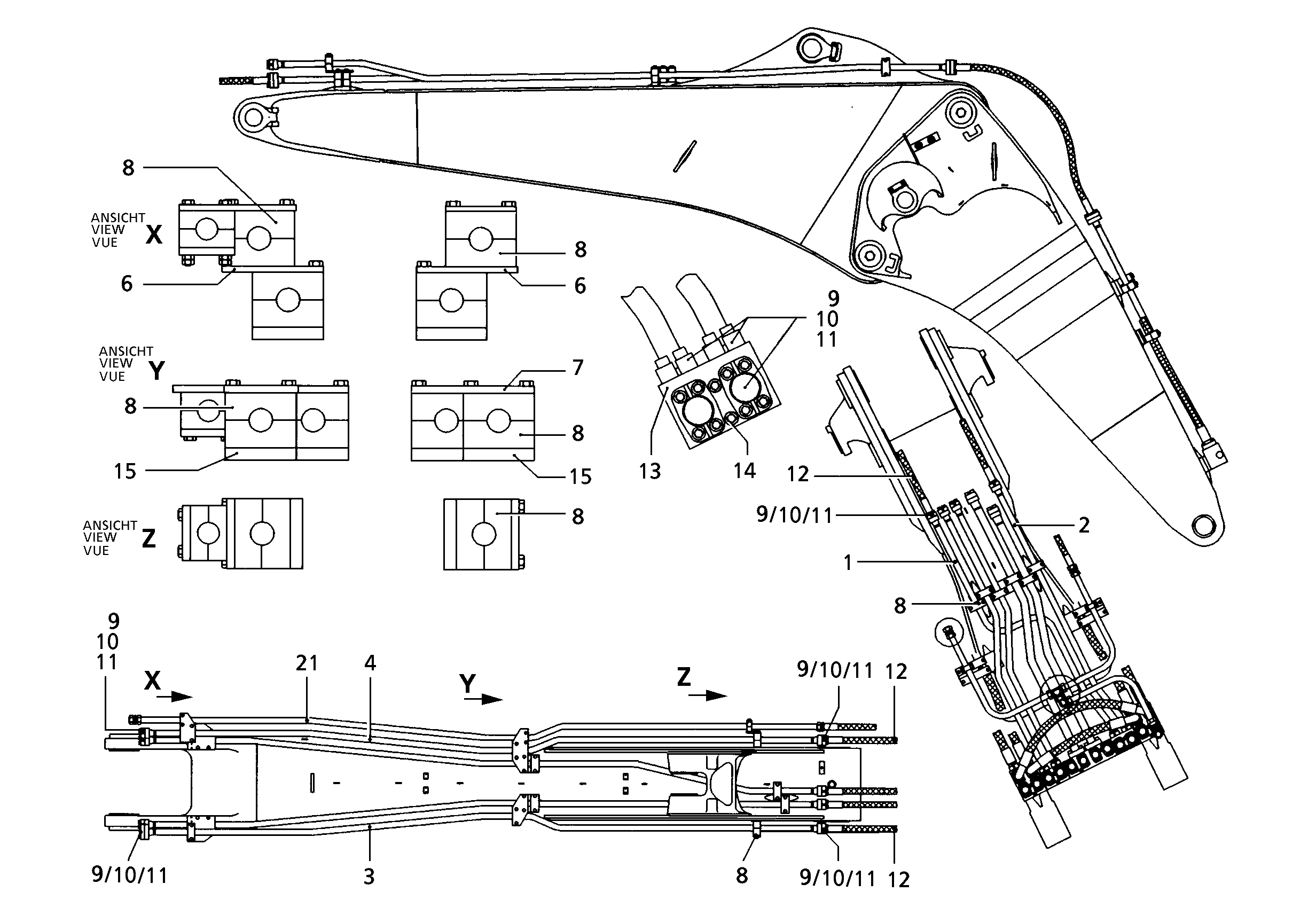 ПРОВОДКА МОНТАЖ AHS 9827977 LIEBHERR