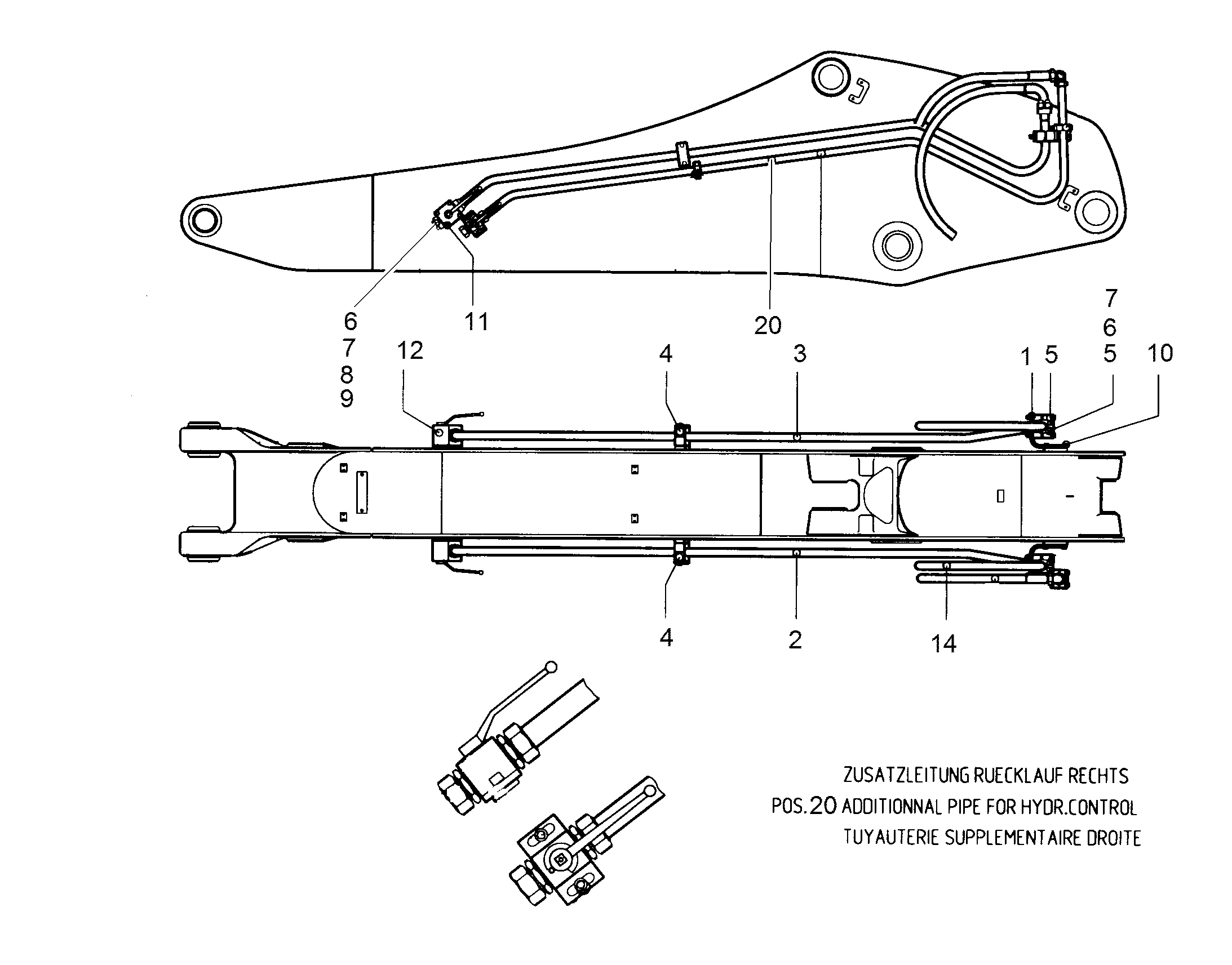 ЛИНИЯ ДОПОЛНИТЕЛЬНАЯ ОБР. ЛЕВ. 9689668 LIEBHERR