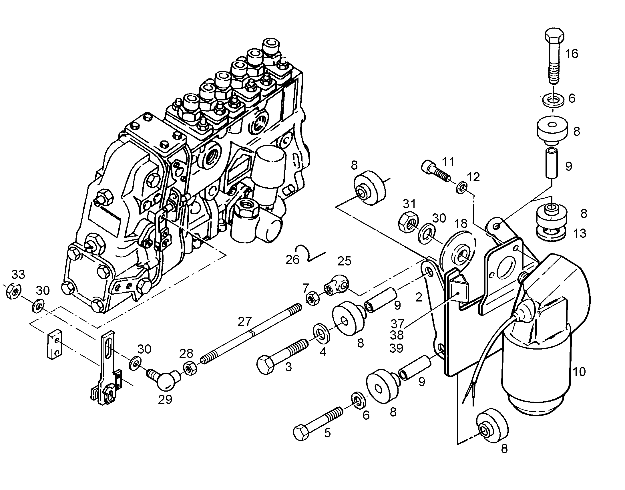 СТЕРЖЕНЬ РЕЗЬБОВОЙ M8X385X30 K10 9892359 LIEBHERR