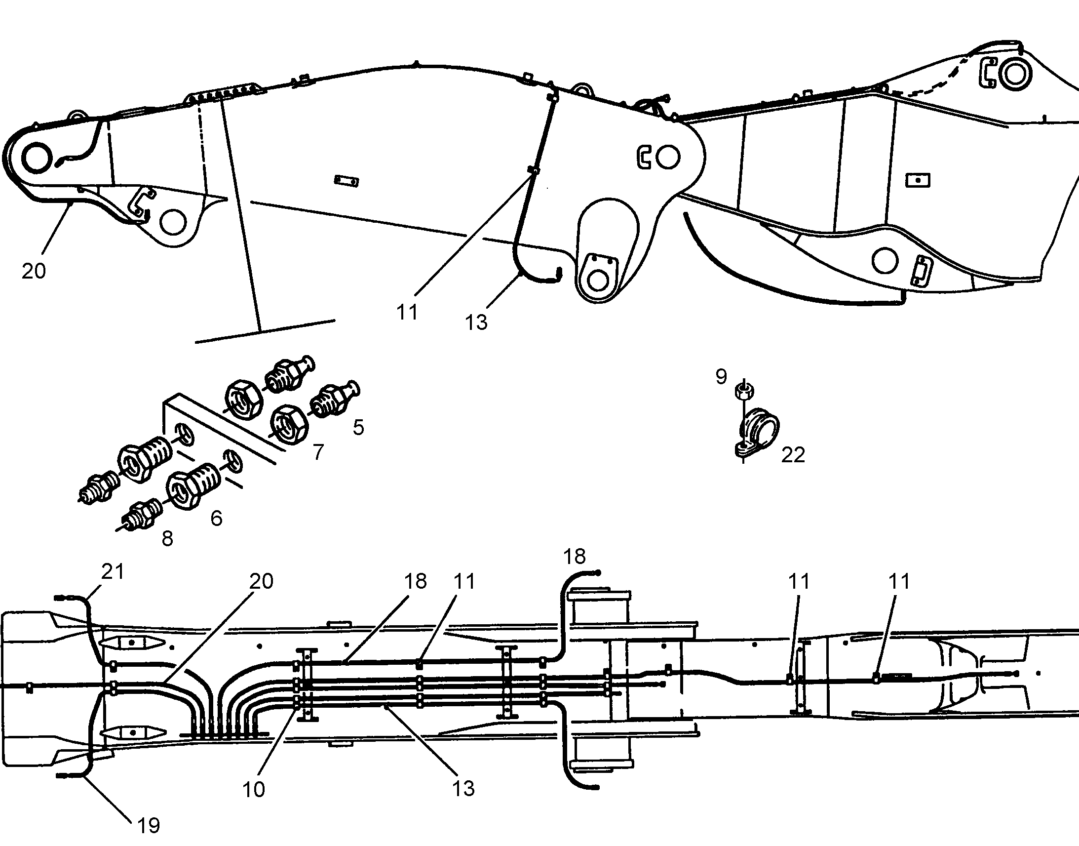 СМАЗОЧНАЯ ЛИНИЯ СТРЕЛЫ 4,00M 9836842 LIEBHERR