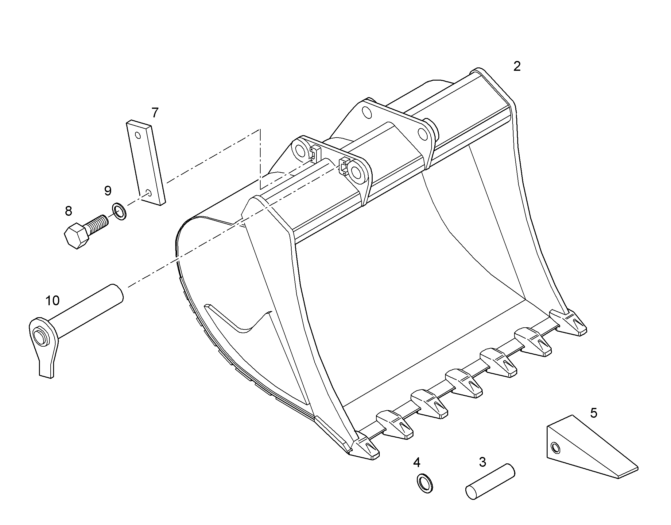ЛОПАТА ОБРАТНАЯ HDL 1250mm 1m³ 9863361 LIEBHERR