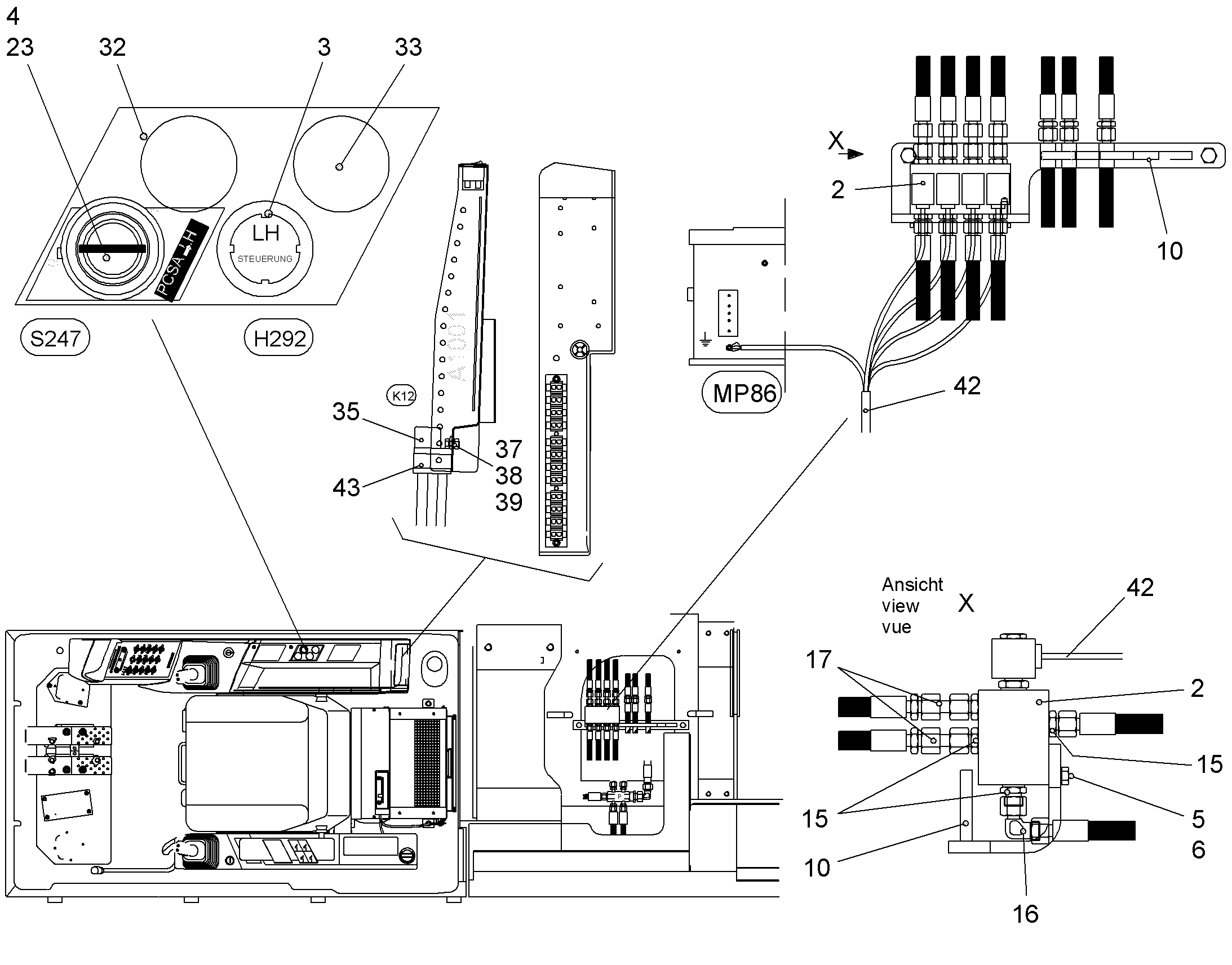 ПЕРЕКЛЮЧАТЕЛЬ В СБОРЕ S247 9803843 LIEBHERR