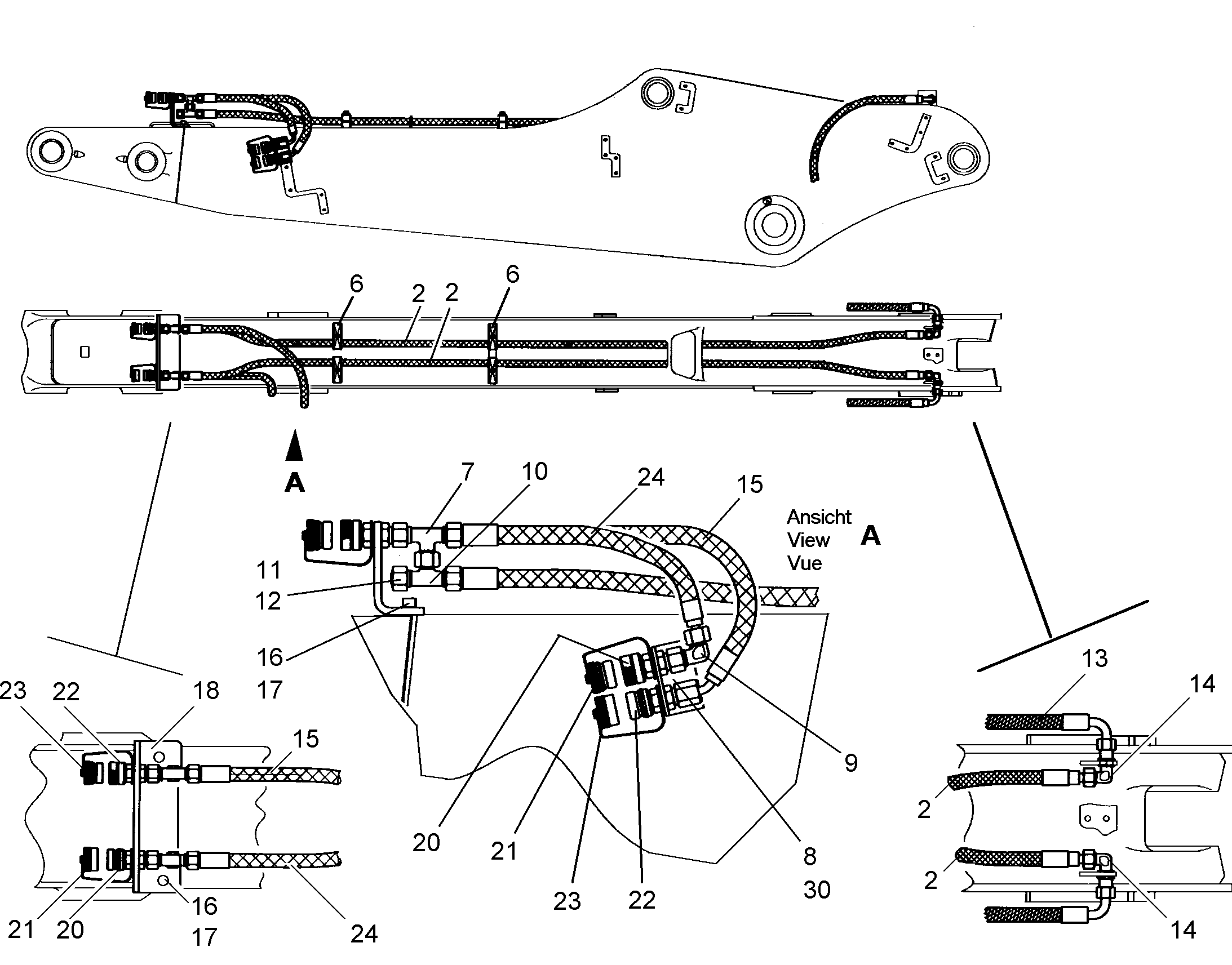 ПРОВОДКА ПРИВОД ПОВОР. КОВША 9837055 LIEBHERR