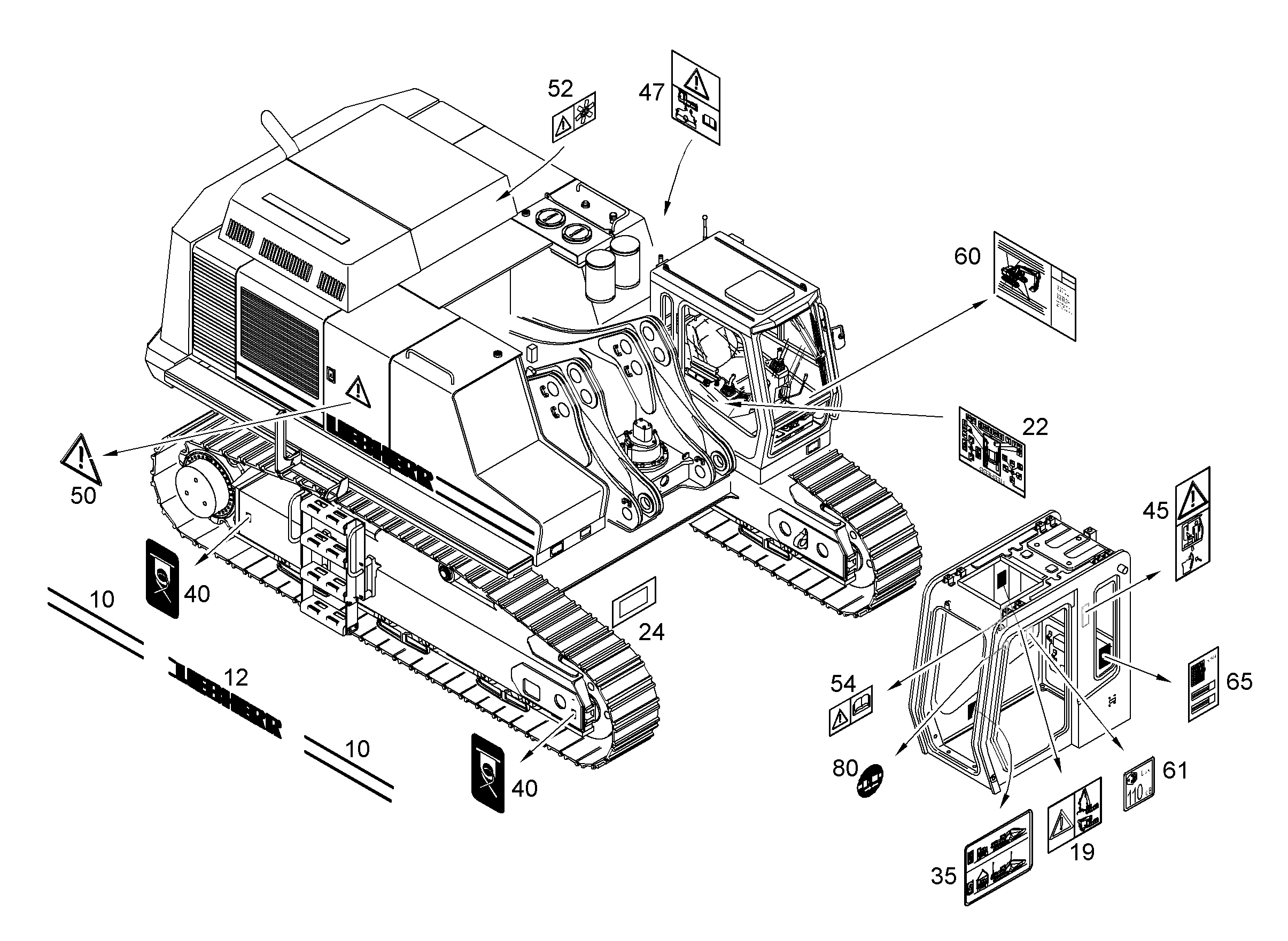 НАКЛЕЙКА,УРОВЕНЬ ЗВУК.МОЩНОСТИ LWA 111 DB 90mmX100mm 9874345 LIEBHERR