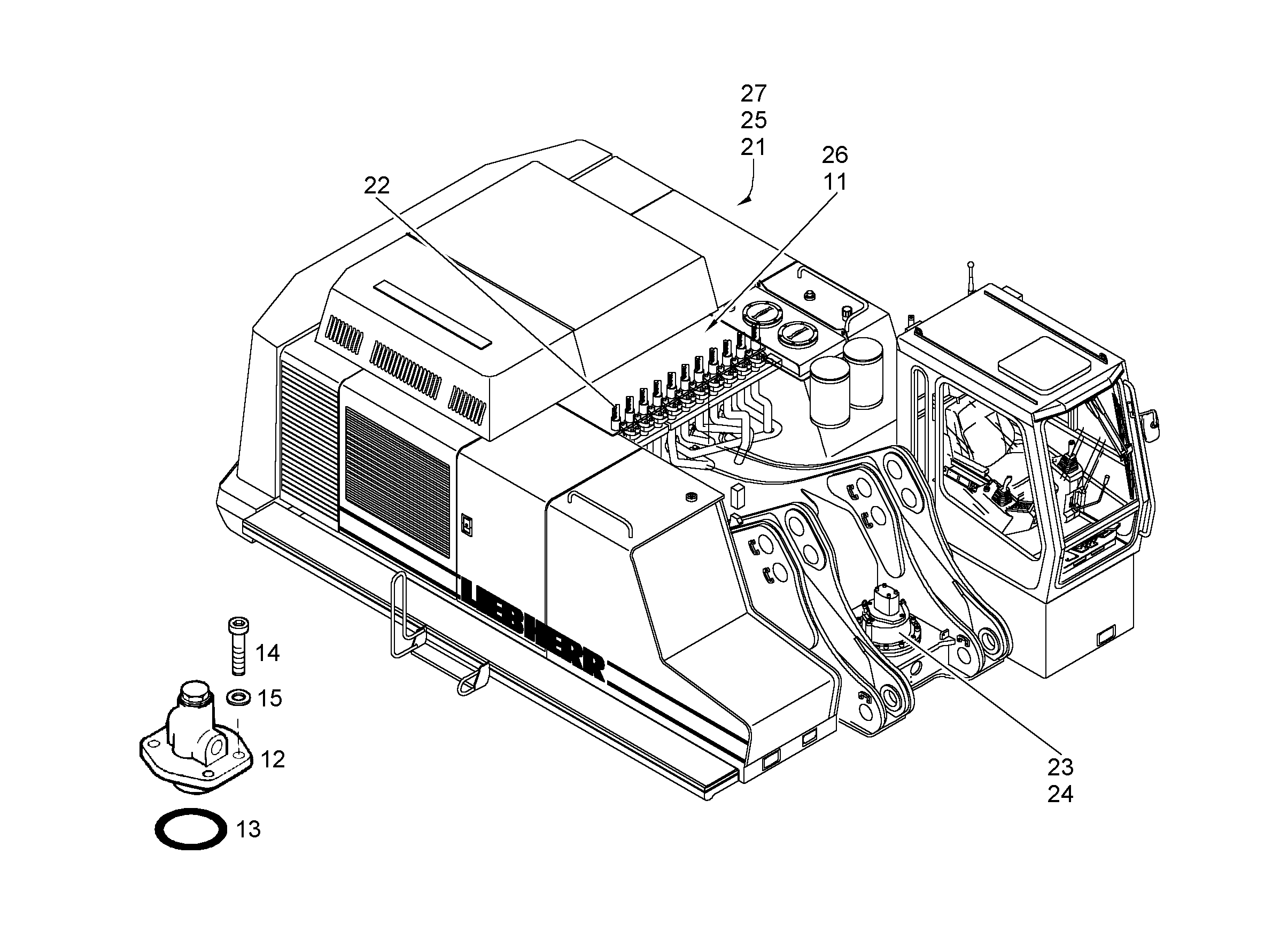 ЛИНИЯ УПРАВЛЯЮЩАЯ УСТАНОВКА 9837652 LIEBHERR