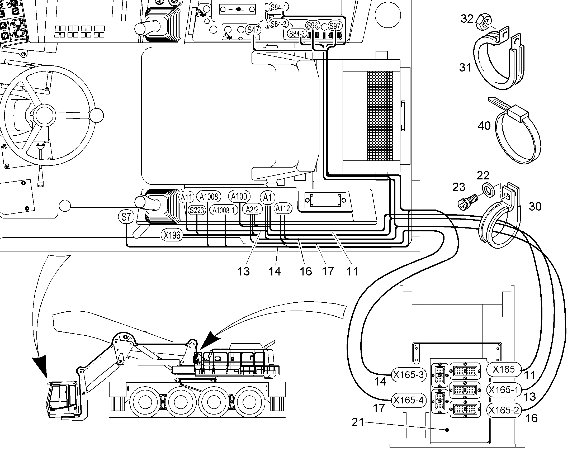 УДЛИНЕНИЕ, КОМПЛЕКТ КАБЕЛЕЙ X175 9839869 LIEBHERR