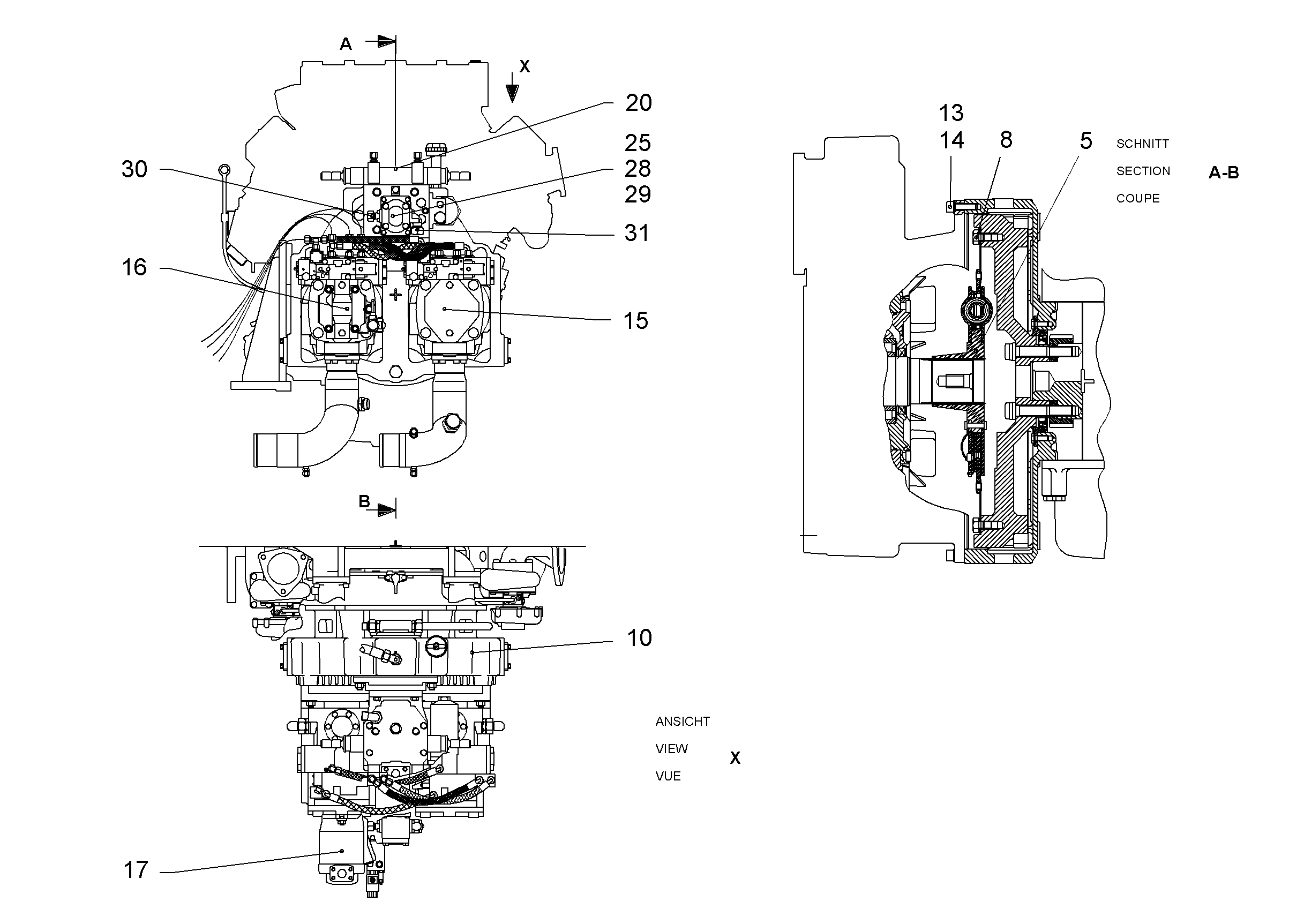 ГИДРОНАСОС A10VO 45cm³/U 5618279 LIEBHERR