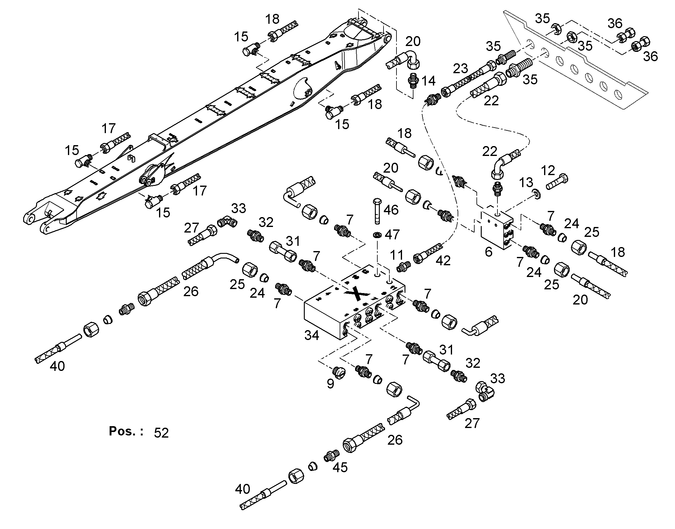 ШЛАНГ 5X1150 5617376 LIEBHERR