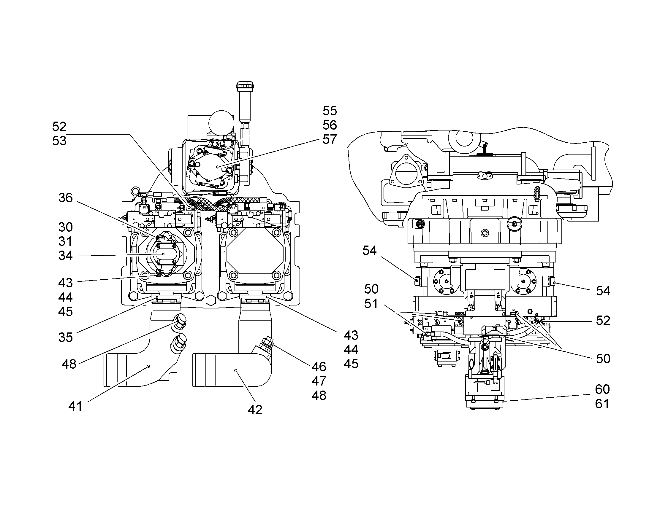 ГИДРОНАСОС A10VO 60cm³/U 5618280 LIEBHERR