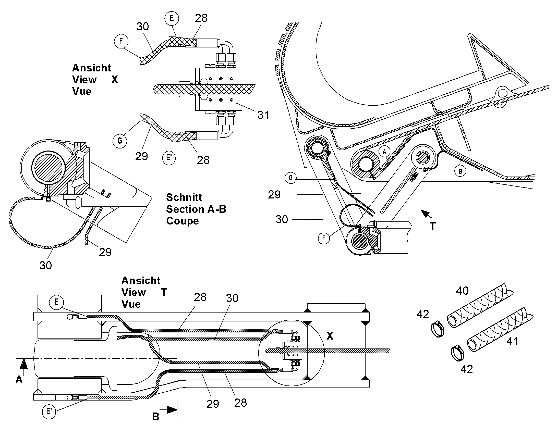 ШЛАНГ МАСЛЯНЫЙ 5X850 5619031 LIEBHERR