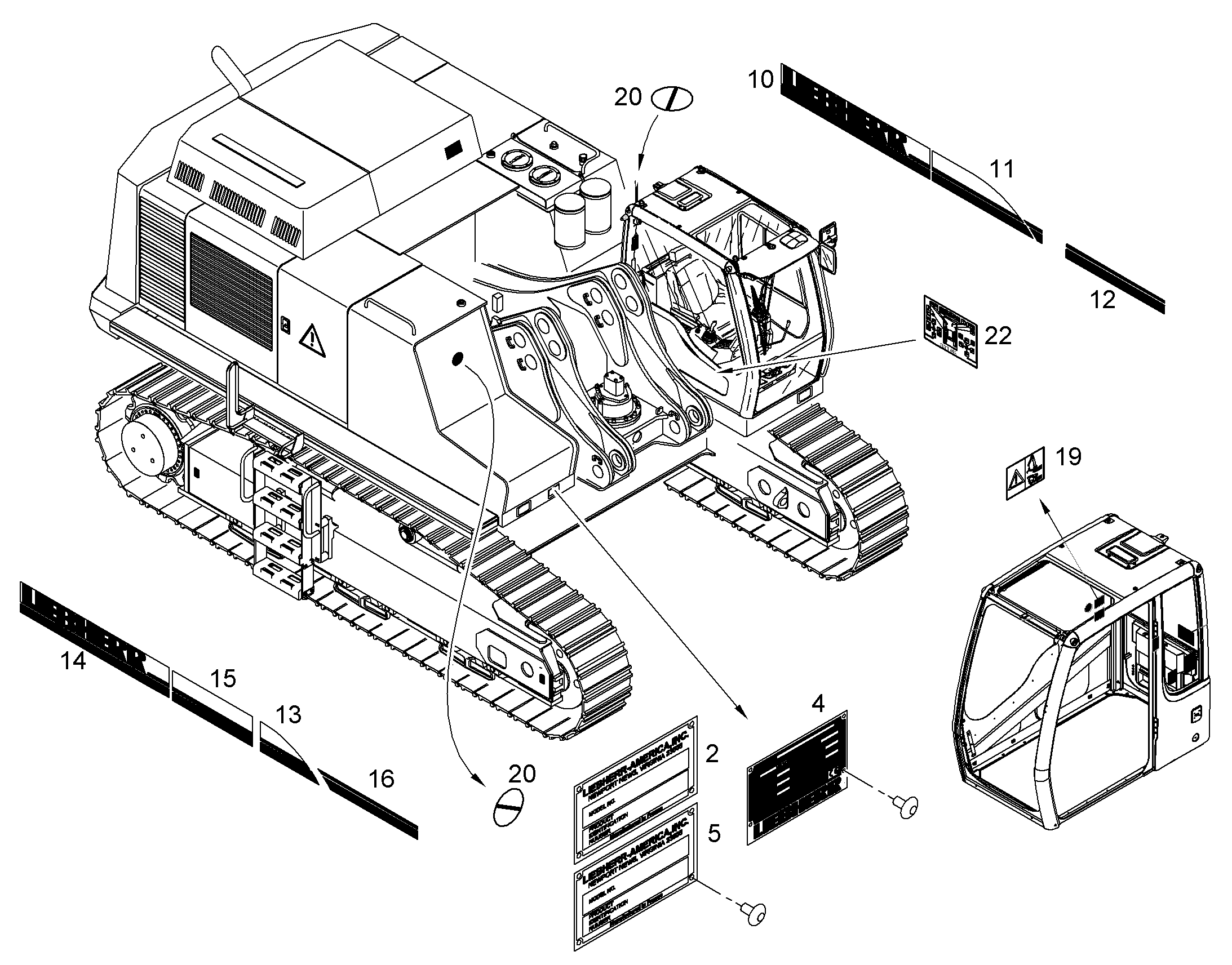 НАКЛЕЙКА 9873975 LIEBHERR