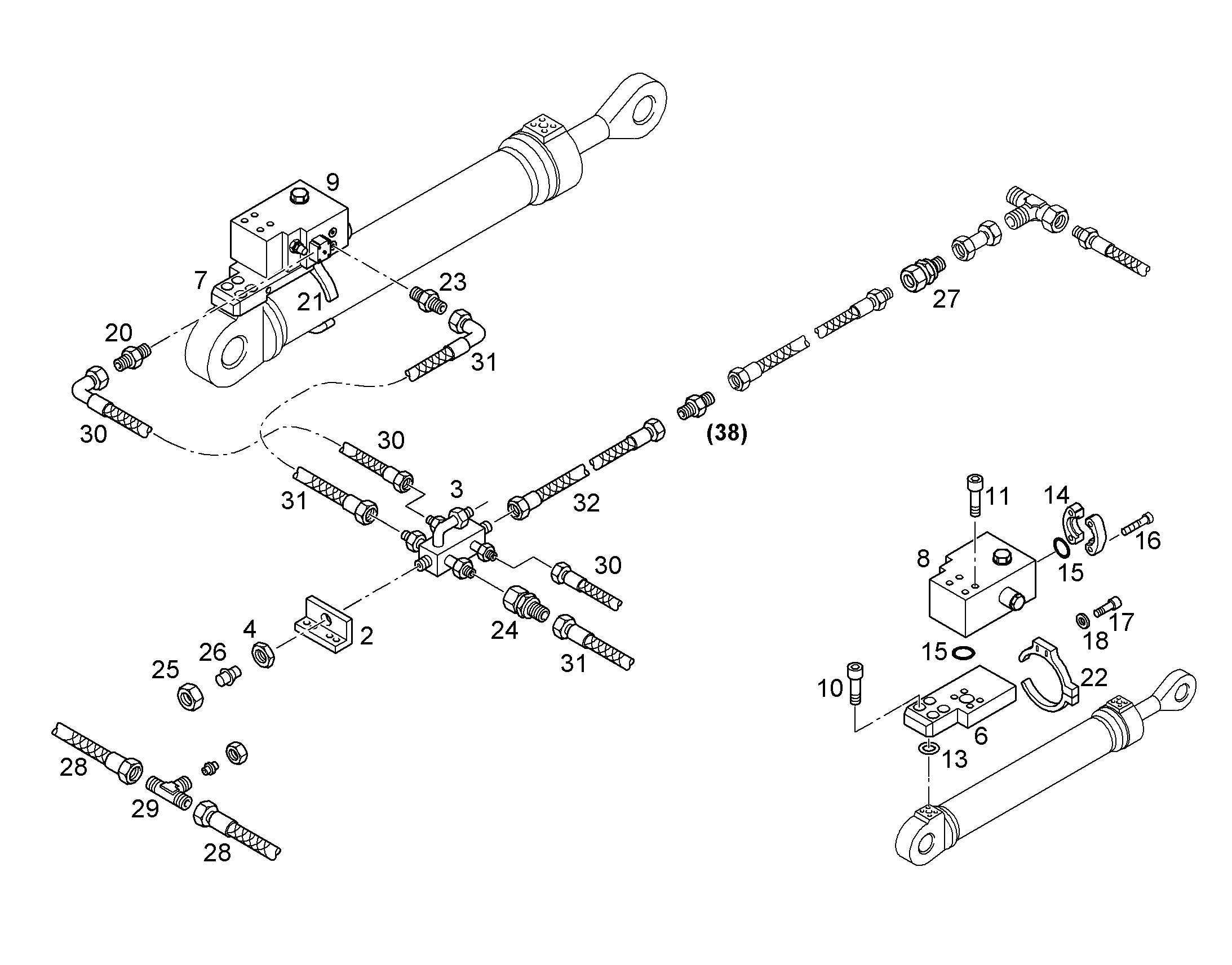 ШЛАНГ 8X1500 10001045 LIEBHERR