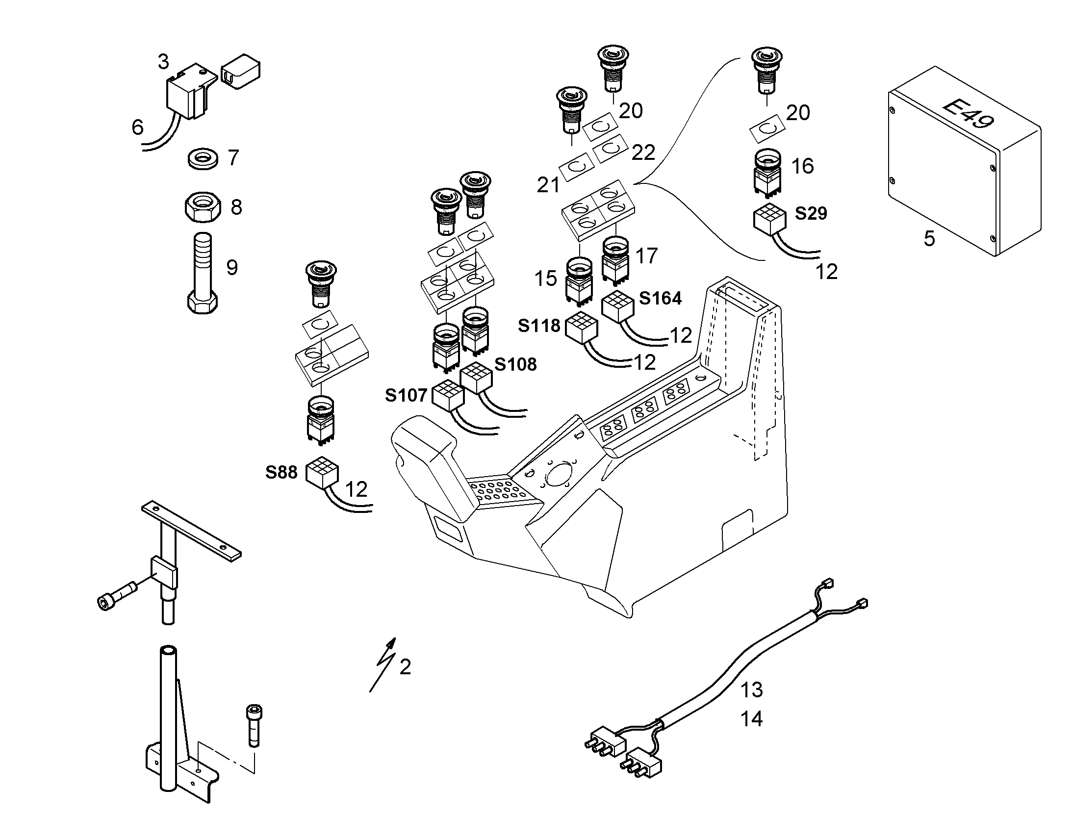 ПЕРЕКЛЮЧАТЕЛЬ В СБОРЕ S164 9009541 LIEBHERR
