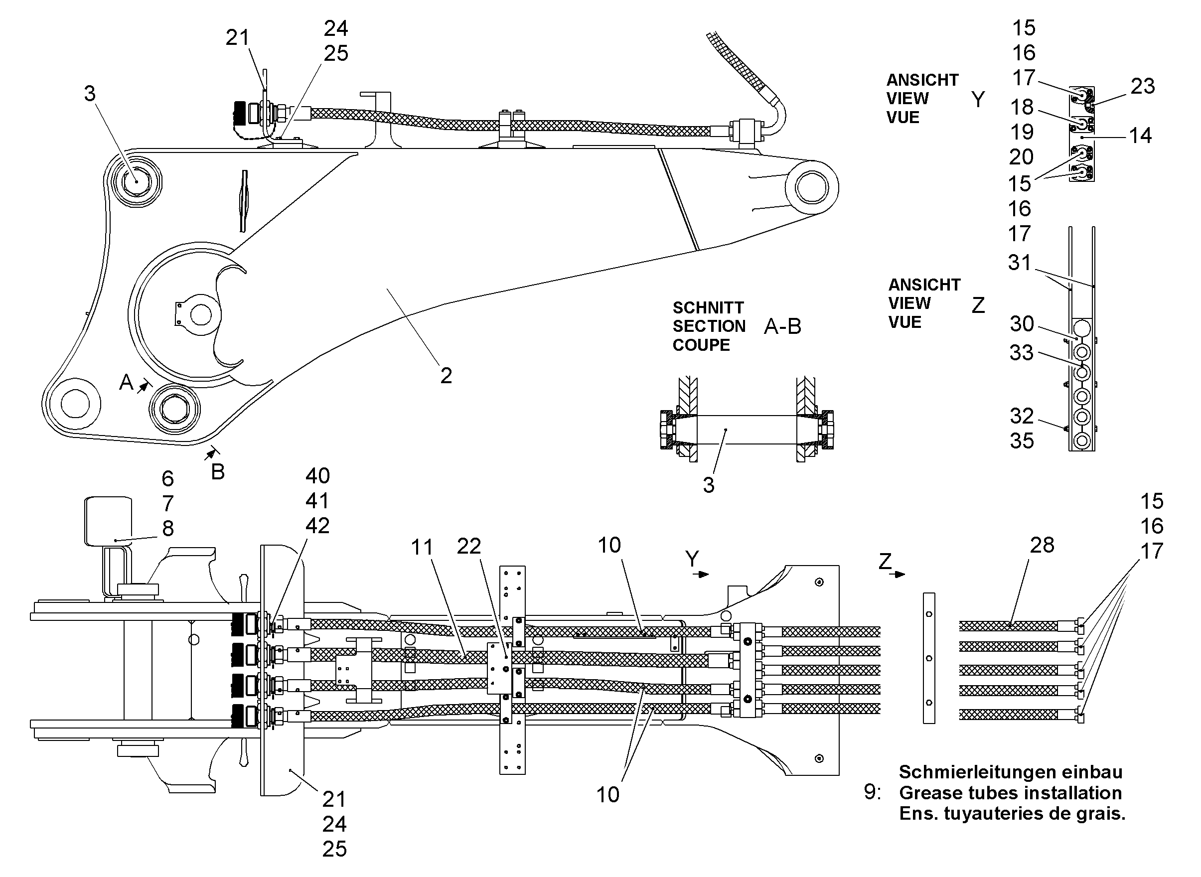 СМАЗОЧНЫЕ ЛИНИИ УСТАНОВКА 9809368 LIEBHERR
