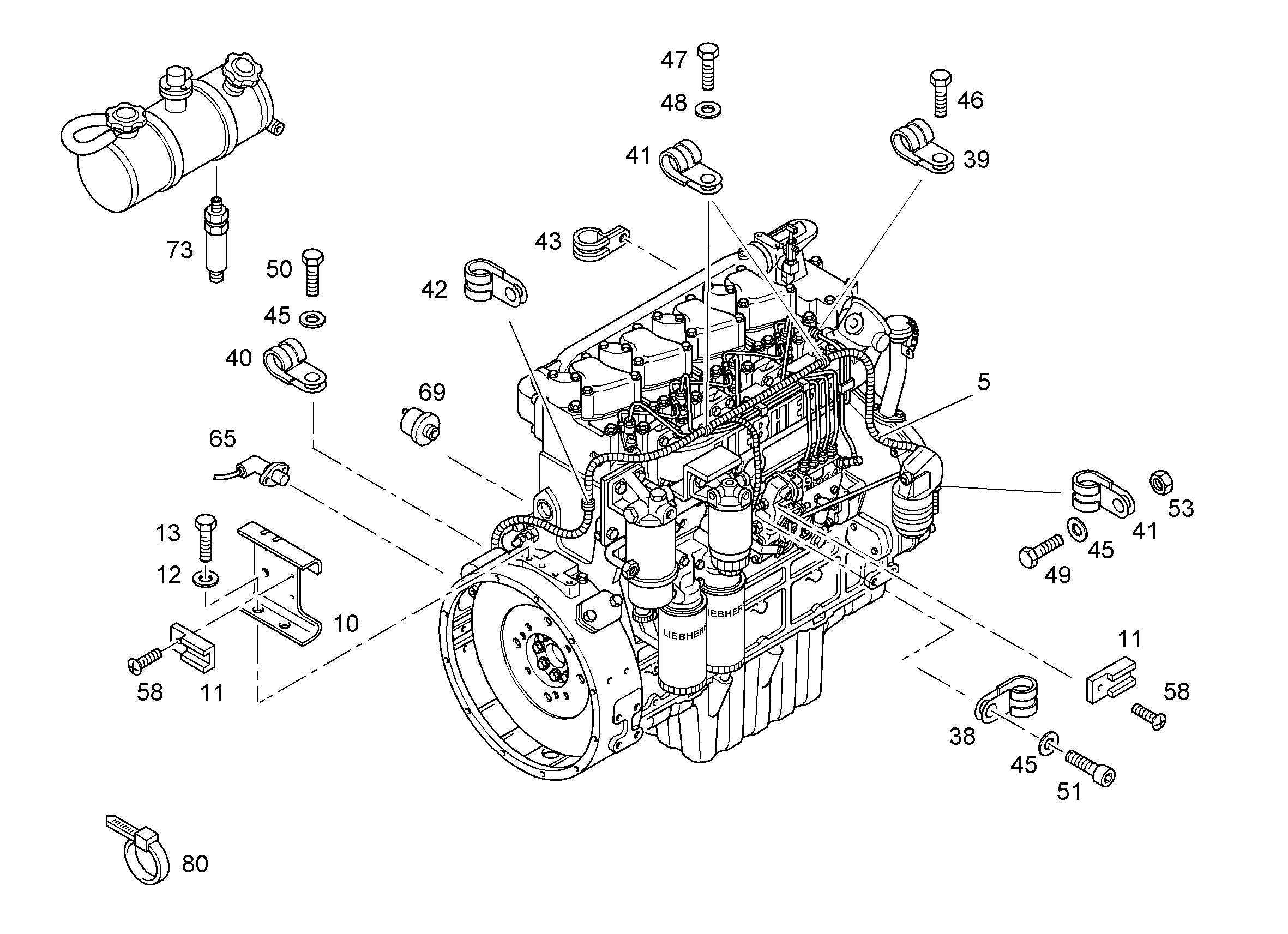 ЖГУТ КАБЕЛЕЙ ДВИГАТЕЛЬ 9894895 LIEBHERR