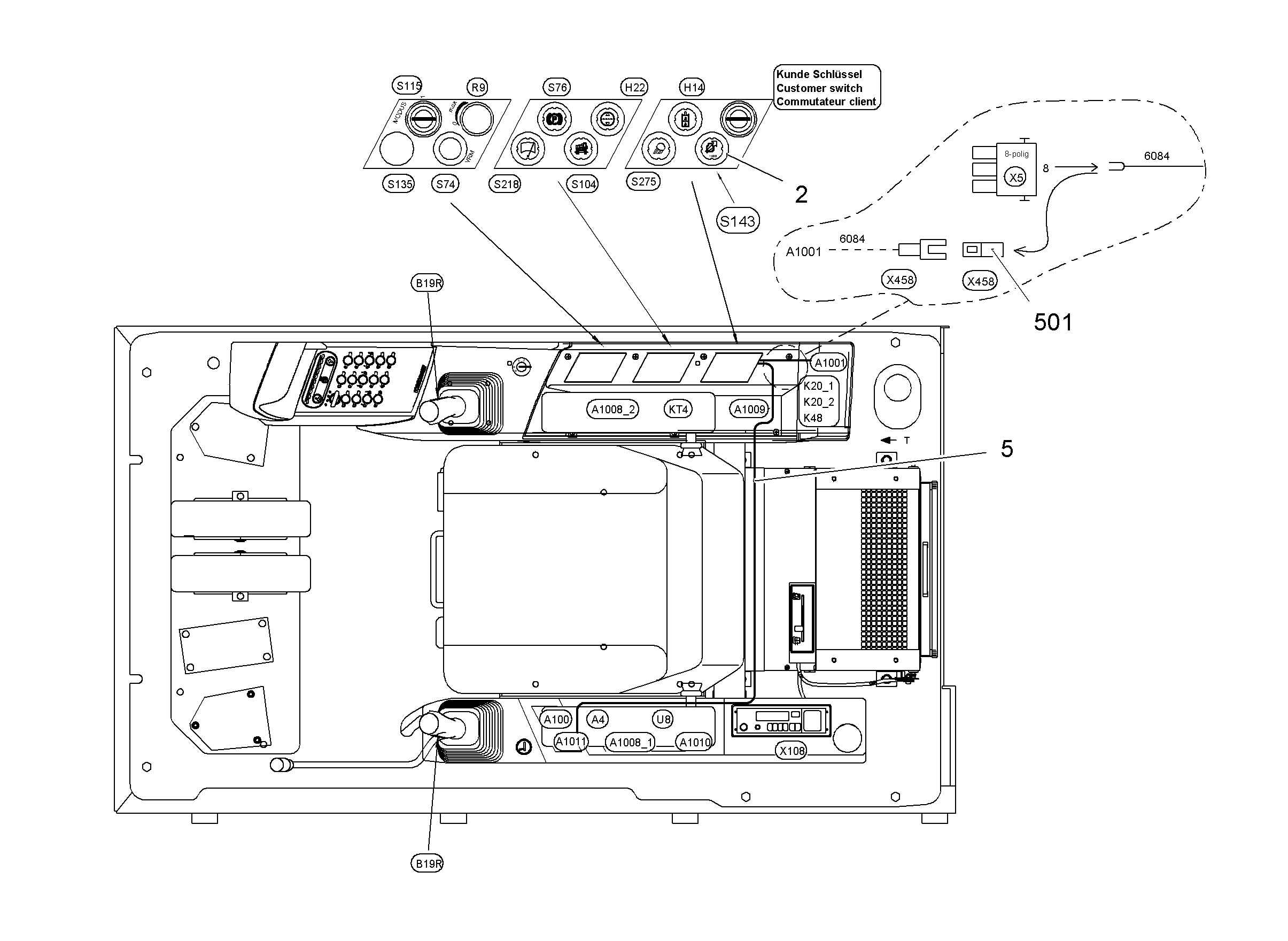 ПЕРЕКЛЮЧАТЕЛЬ В СБОРЕ S143 9005385 LIEBHERR