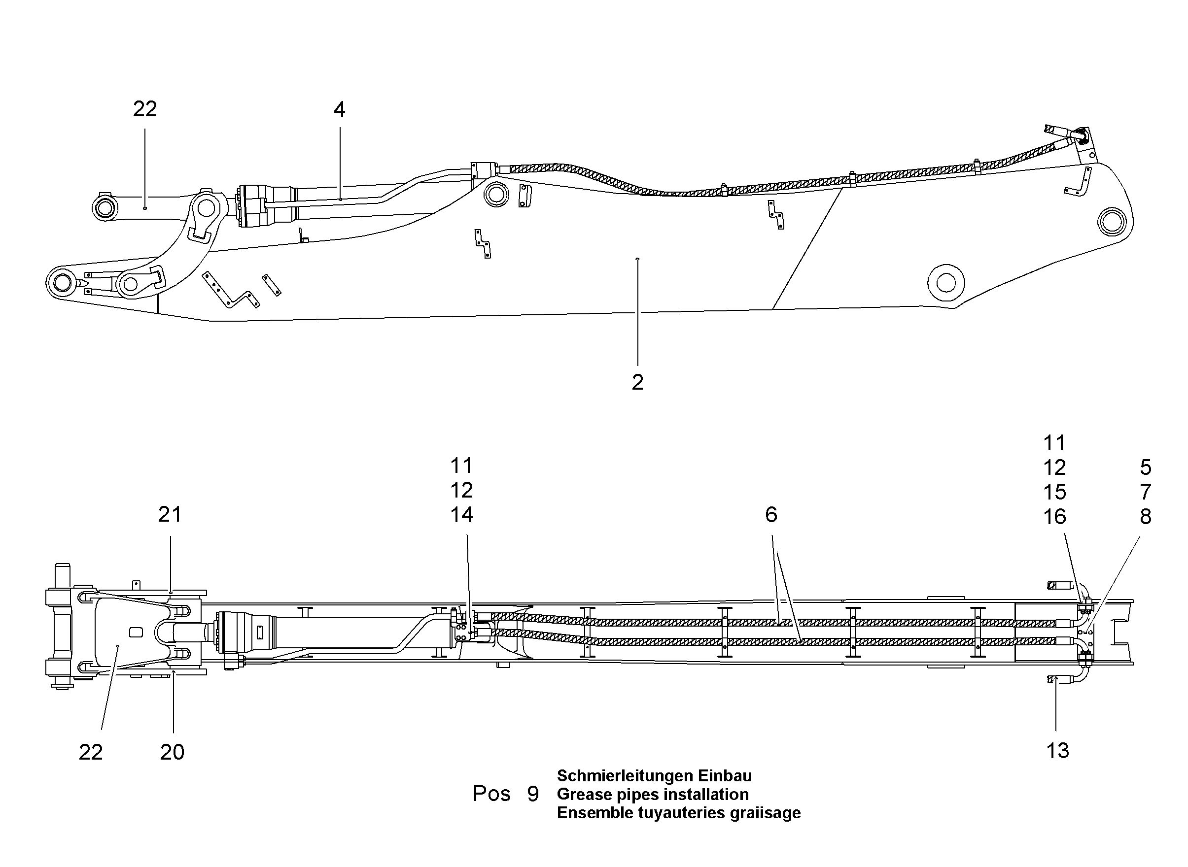 РУКОЯТЬ КОВША 4,80M 9878957 LIEBHERR