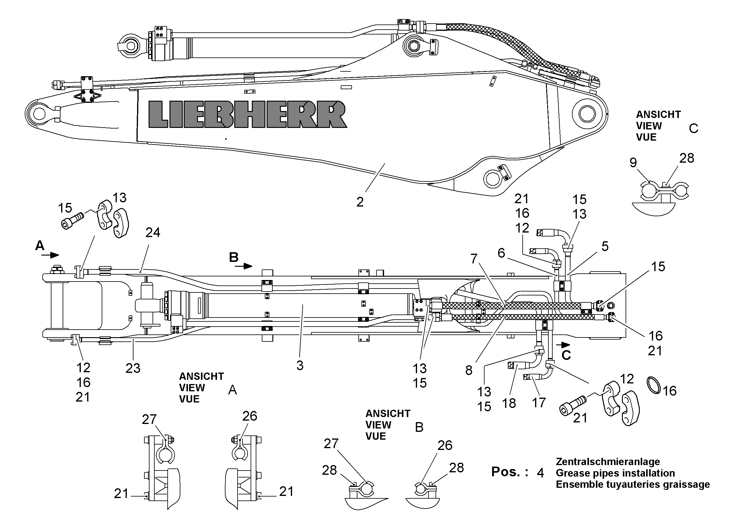 ГИДР.ЦИЛИНДР С РАСПРЕДЕЛИТЕЛЕМ 10096700 LIEBHERR