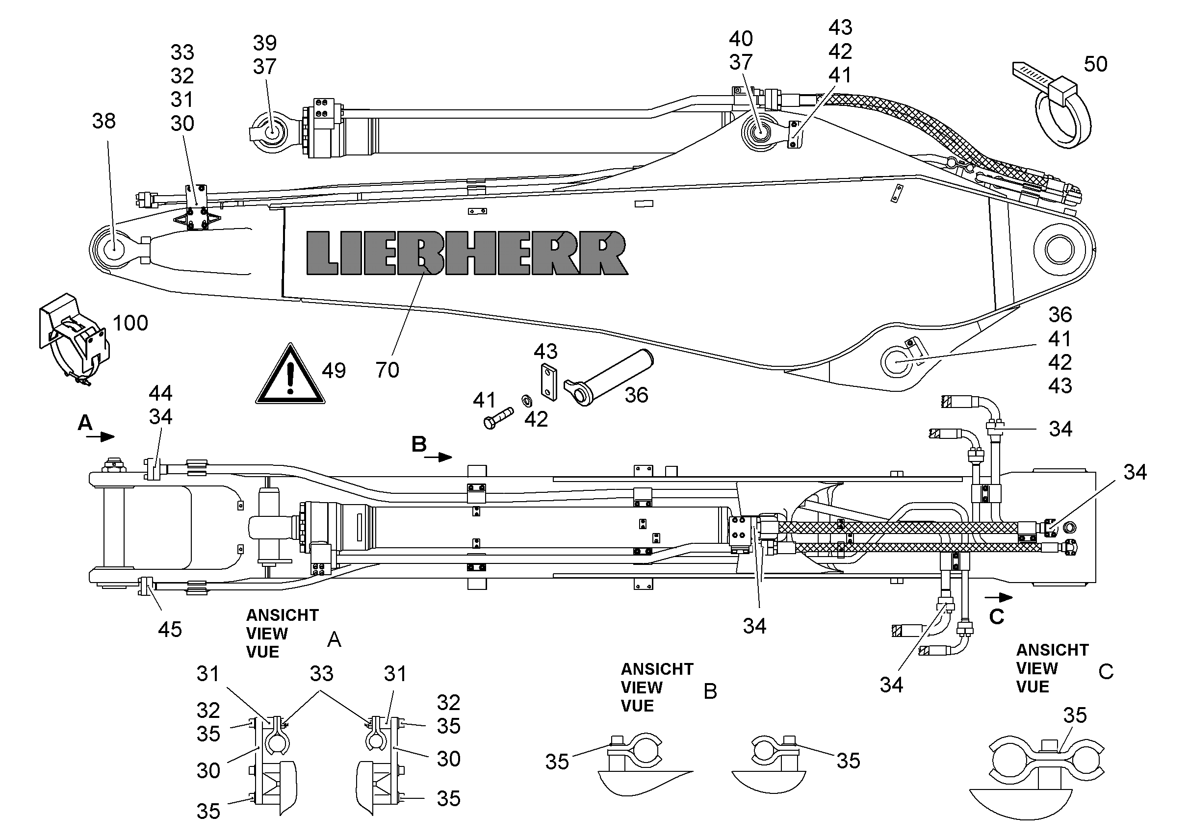 ЖГУТ КАБЕЛЕЙ ДЛЯ ФАРЫ X179-E2 10075063 LIEBHERR