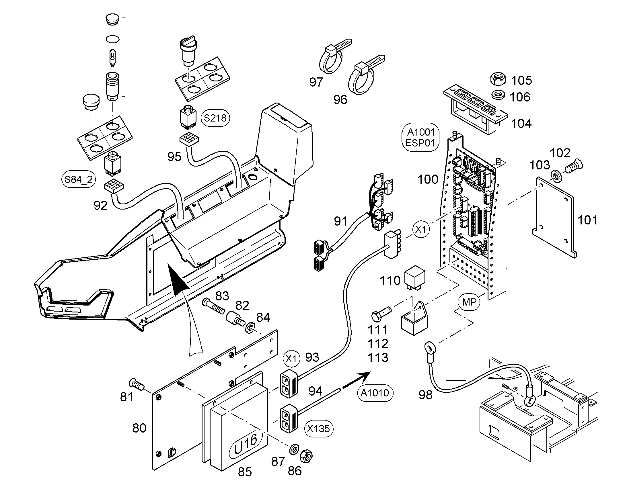 КОМПЛЕКТ КАБЕЛЕЙ A1010-A1001 10089062 LIEBHERR