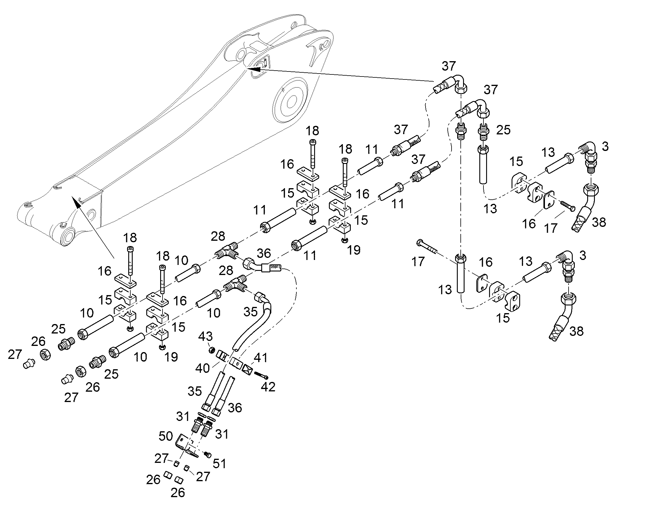 ШЛАНГ 12X550 10002807 LIEBHERR