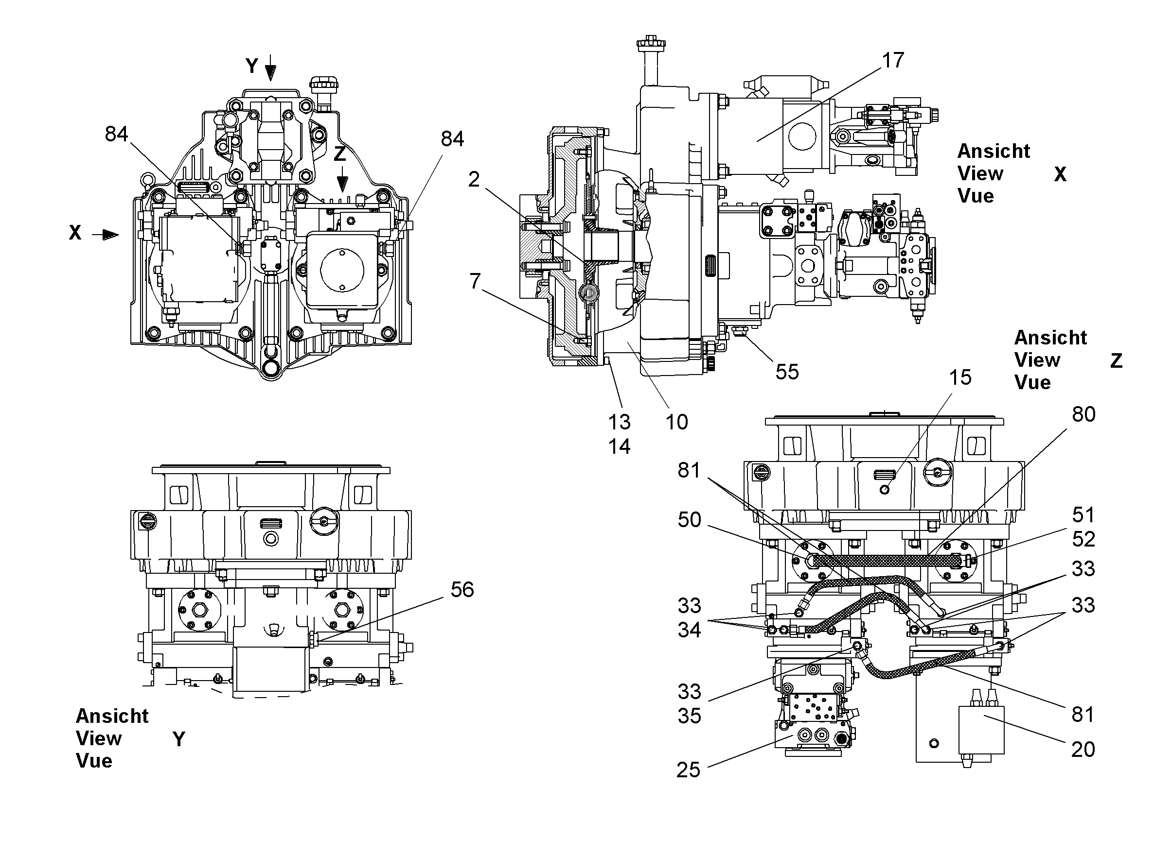 НАСОС A4VG 28cm³/U 10007034 LIEBHERR