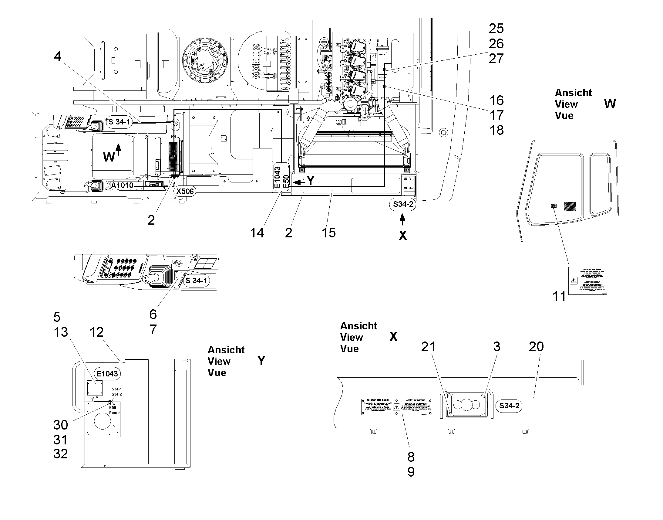 ПЕРЕКЛЮЧАТЕЛЬ В СБОРЕ S34 9935205 LIEBHERR