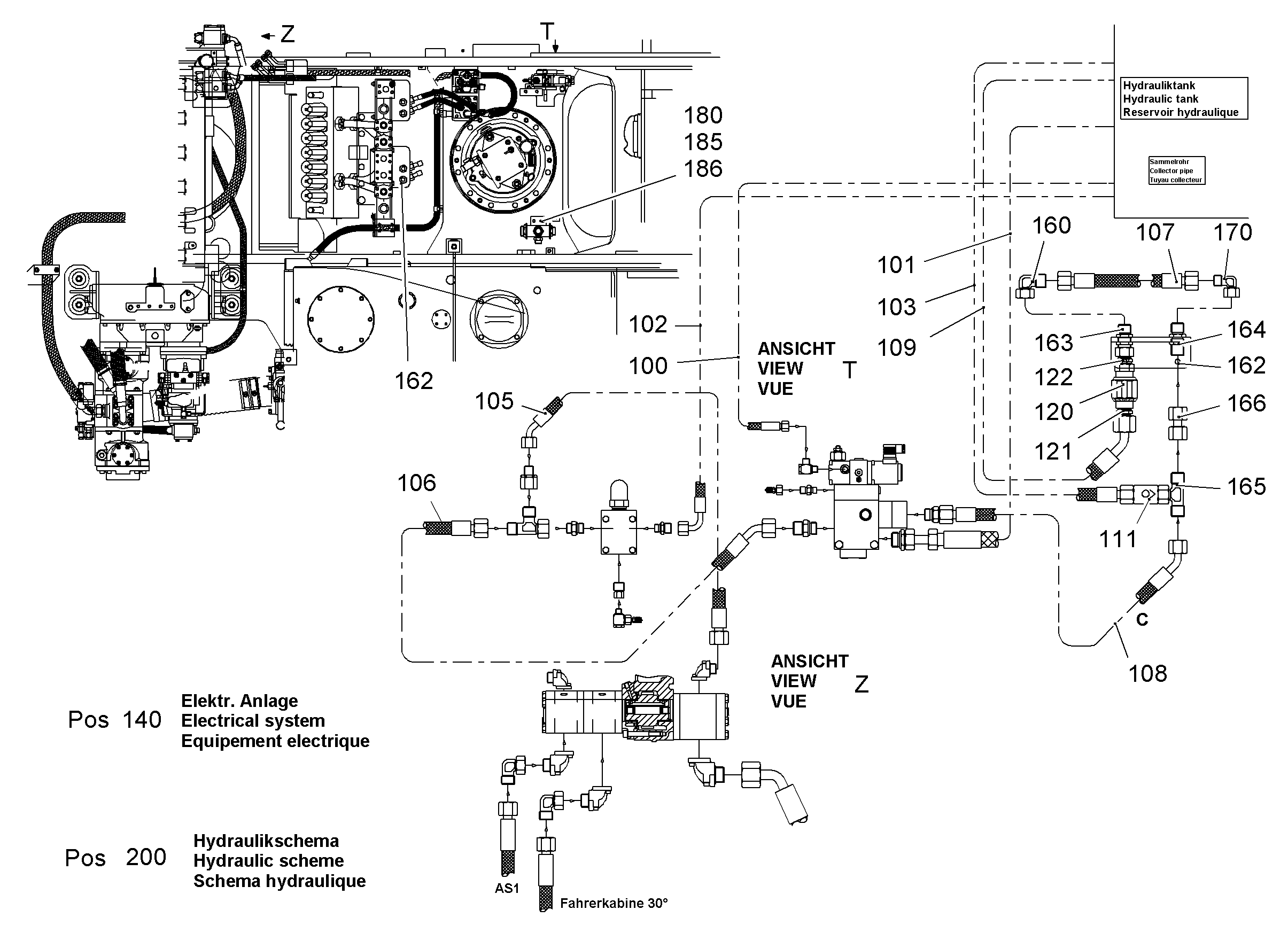 СХЕМА ГИДРАВЛИКИ 9936255 LIEBHERR