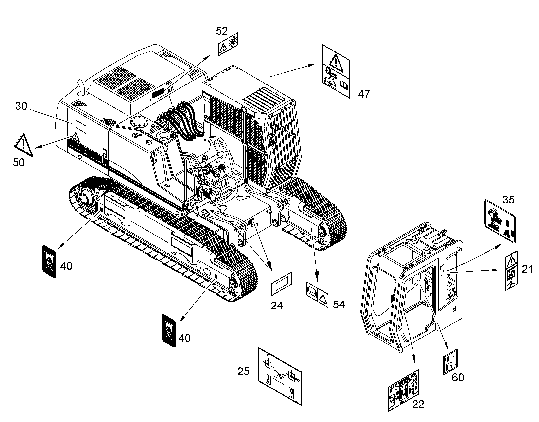 НАКЛЕЙКА УРОВЕНЬ ЗВУК. МОЩН. 106DB 90mmX100mm 9928675 LIEBHERR
