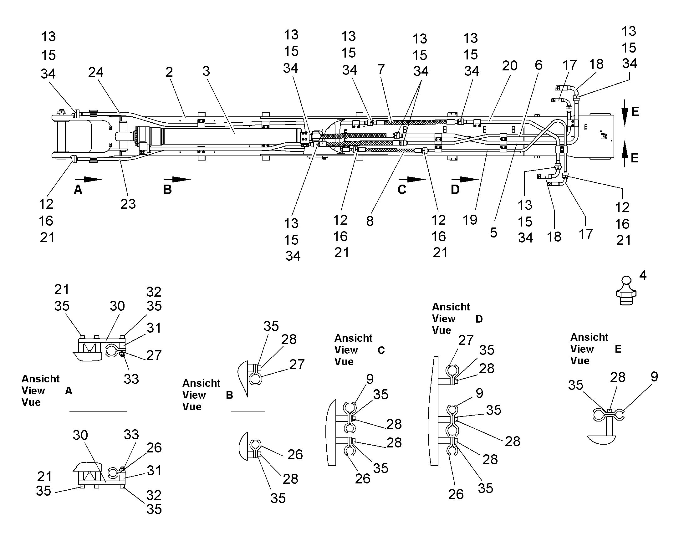 ПРОВОДКА МОНТАЖ AHS 10071895 LIEBHERR