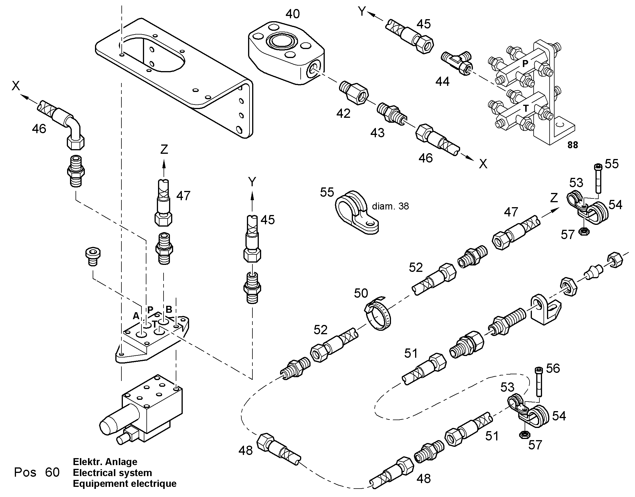 ШЛАНГ 6X1600 5616797 LIEBHERR