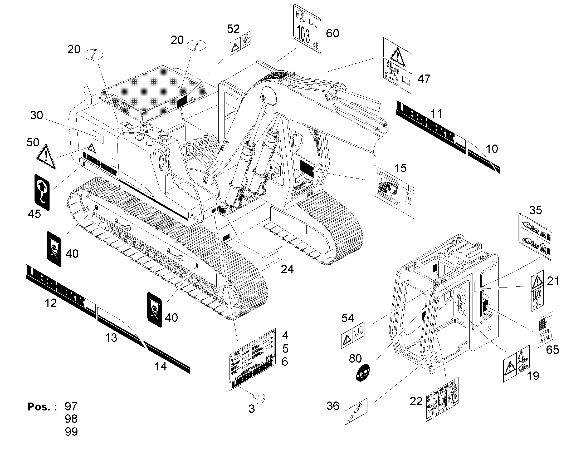 НАКЛЕЙКА 1315mmX170mm 9017746 LIEBHERR