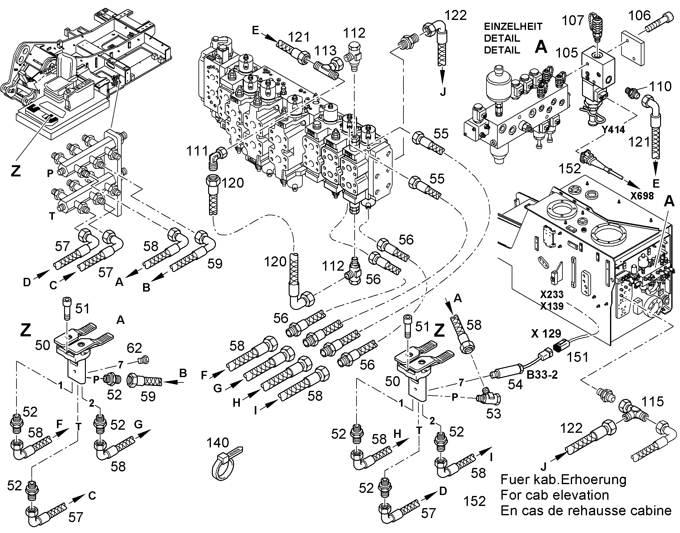 УДЛИНЕНИЕ, КОМПЛЕКТ КАБЕЛЕЙ Y414 10049660 LIEBHERR