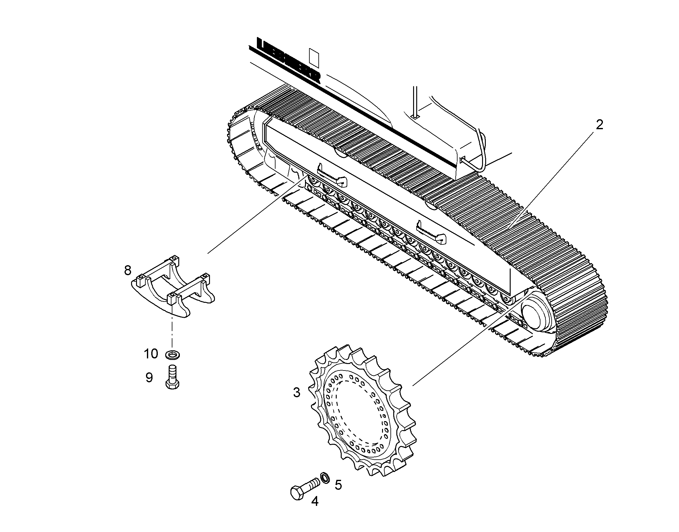 ГУСЕНИЧНАЯ ЦЕПЬ 600mm 10028333 LIEBHERR