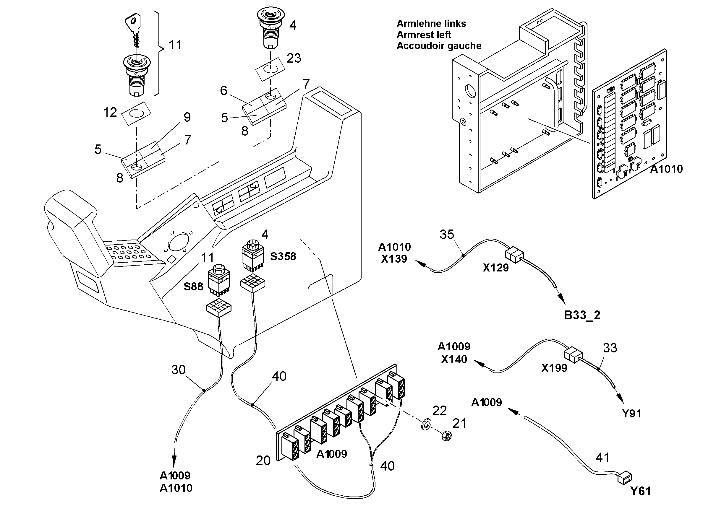 ПЕРЕКЛЮЧАТЕЛЬ В СБОРЕ S358 9941532 LIEBHERR