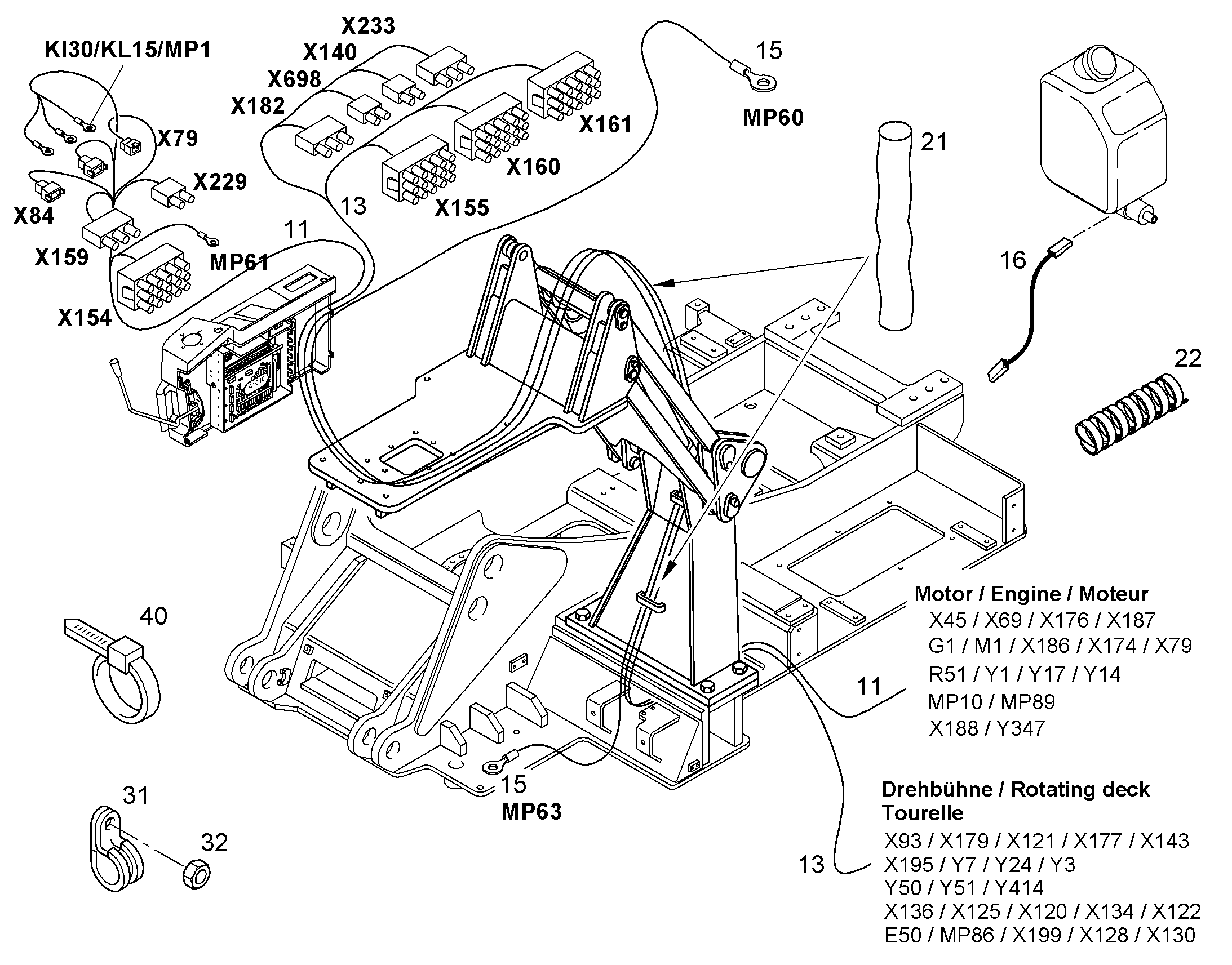 ЖГУТ КАБЕЛЕЙ ДВИГАТЕЛЬ 9014738 LIEBHERR