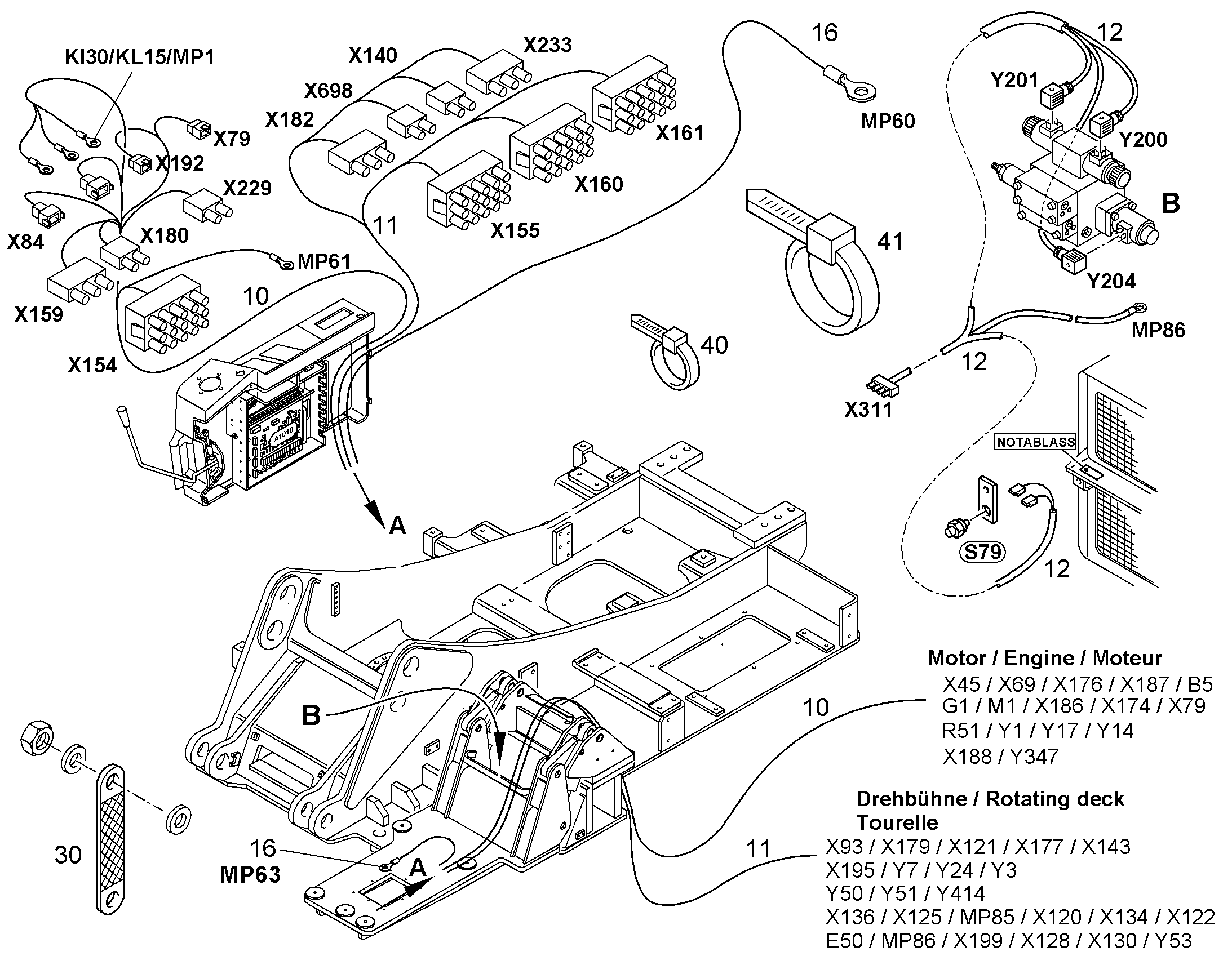 КОМПЛ. ПРОВОДОВ ПОВ. ПЛАТФ. 10059096 LIEBHERR