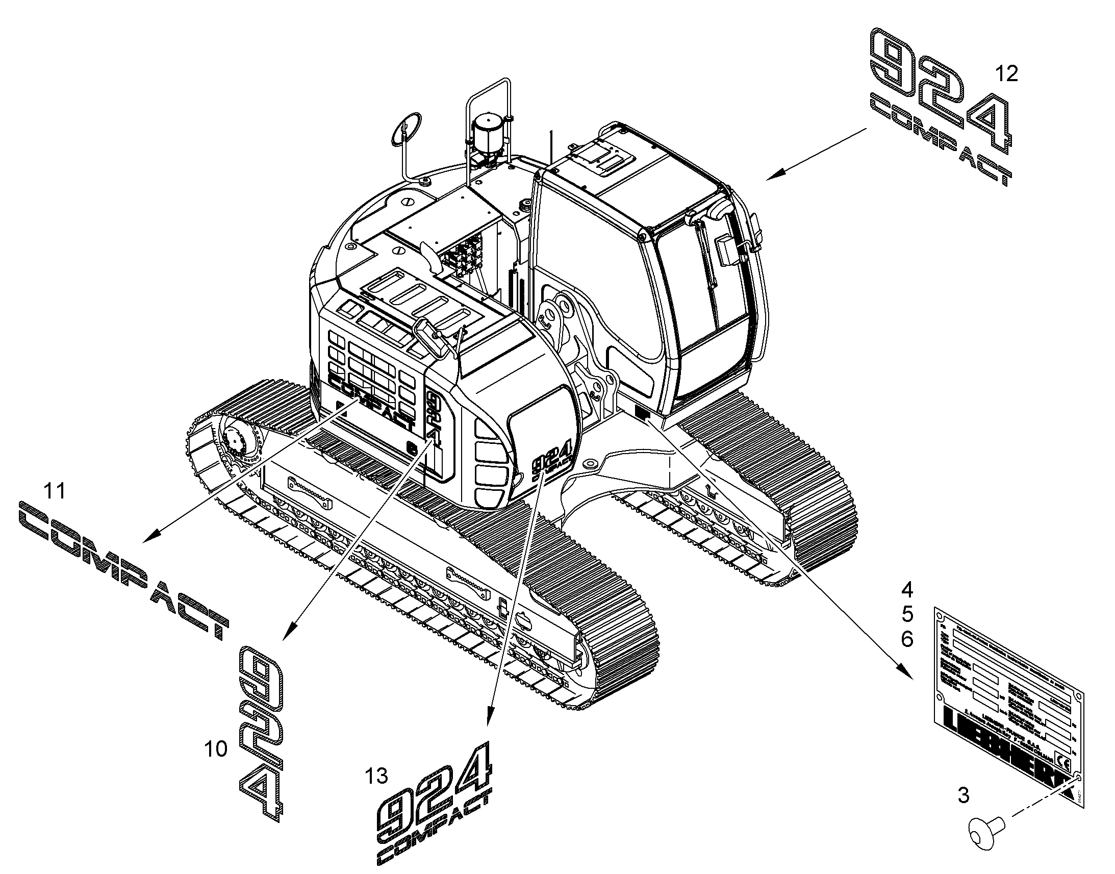 НАКЛЕЙКА 10059620 LIEBHERR