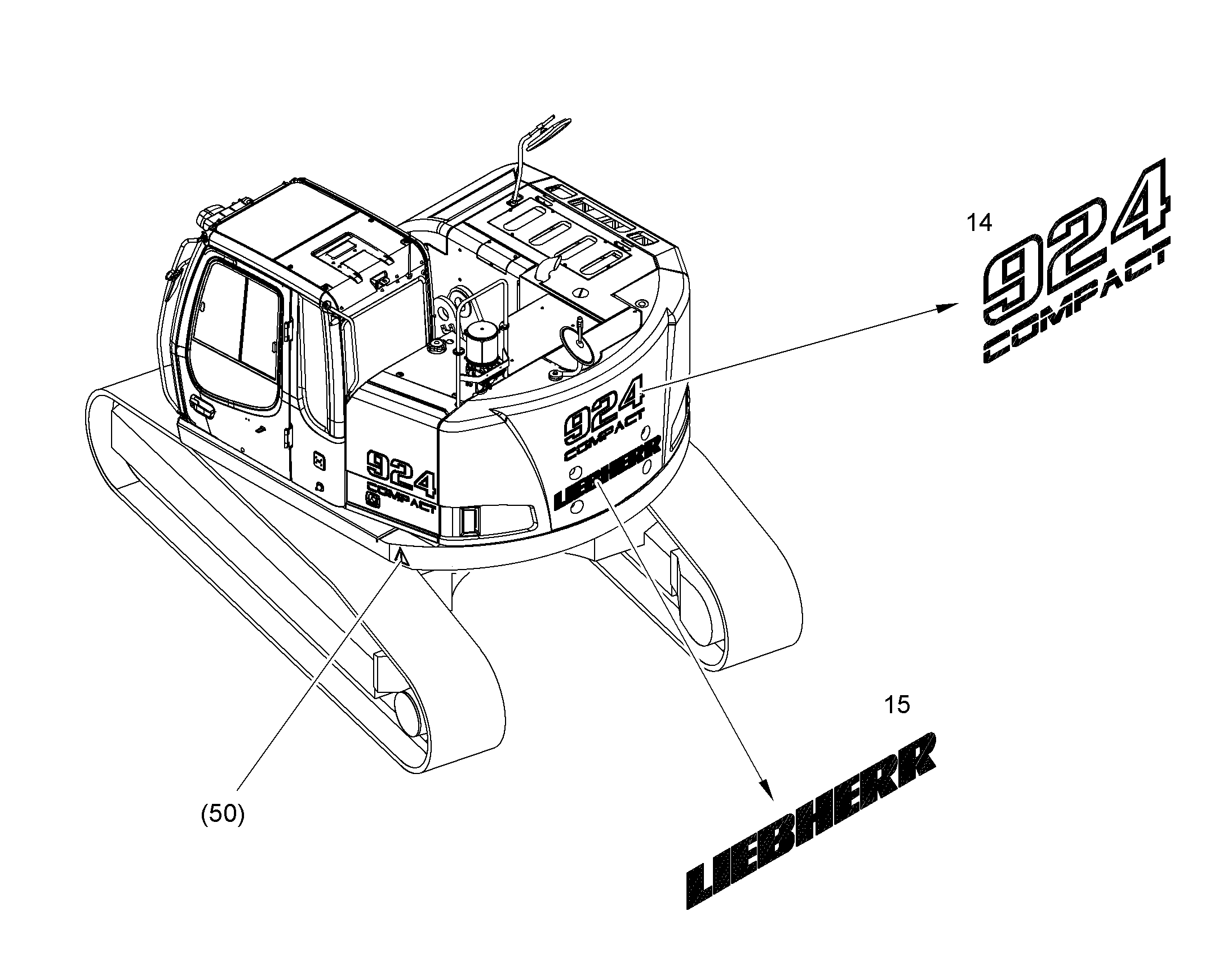 НАКЛЕЙКА 1048mmX140mm 10059623 LIEBHERR