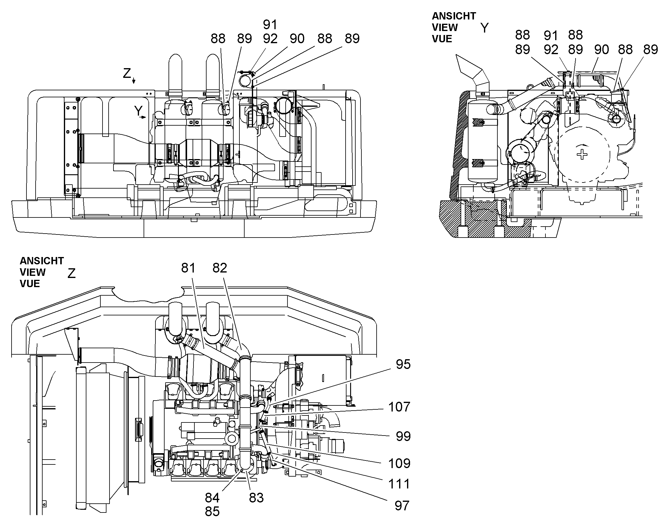 ЛИНИЯ ВЫПУСКА ОГ СПРАВА 9368053 LIEBHERR