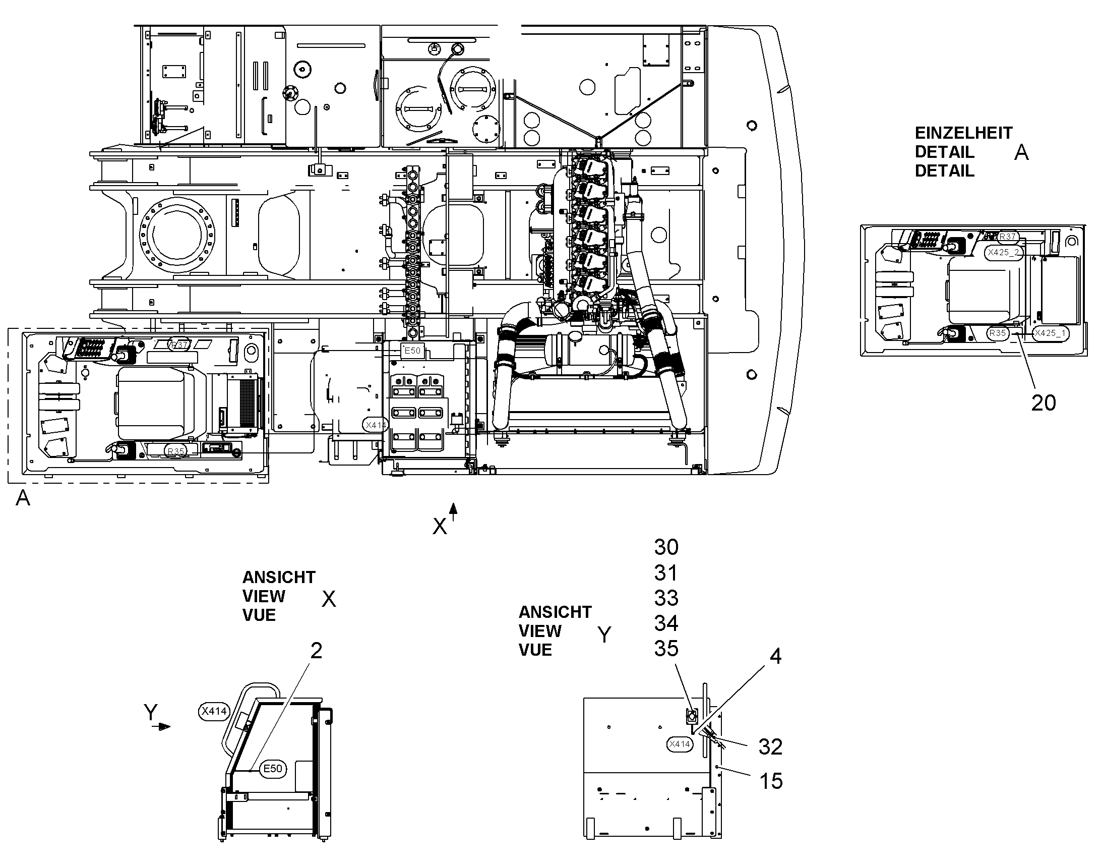 КОМПЛЕКТ КАБЕЛЕЙ E50-X414 1 9006986 LIEBHERR