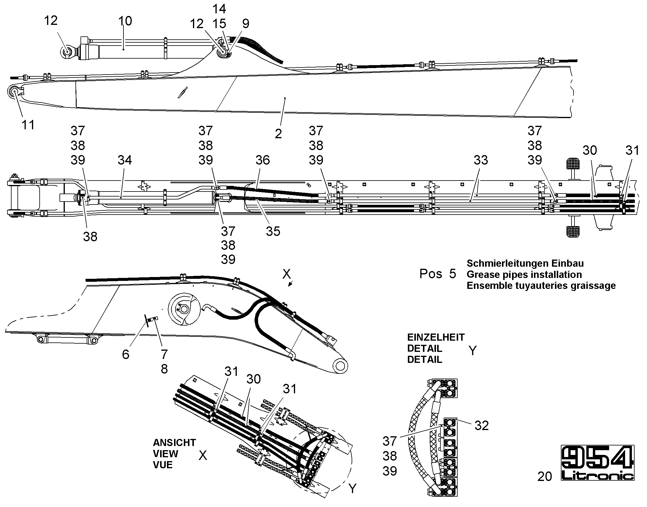 СМАЗОЧНЫЕ ЛИНИИ УСТАНОВКА 9892678 LIEBHERR