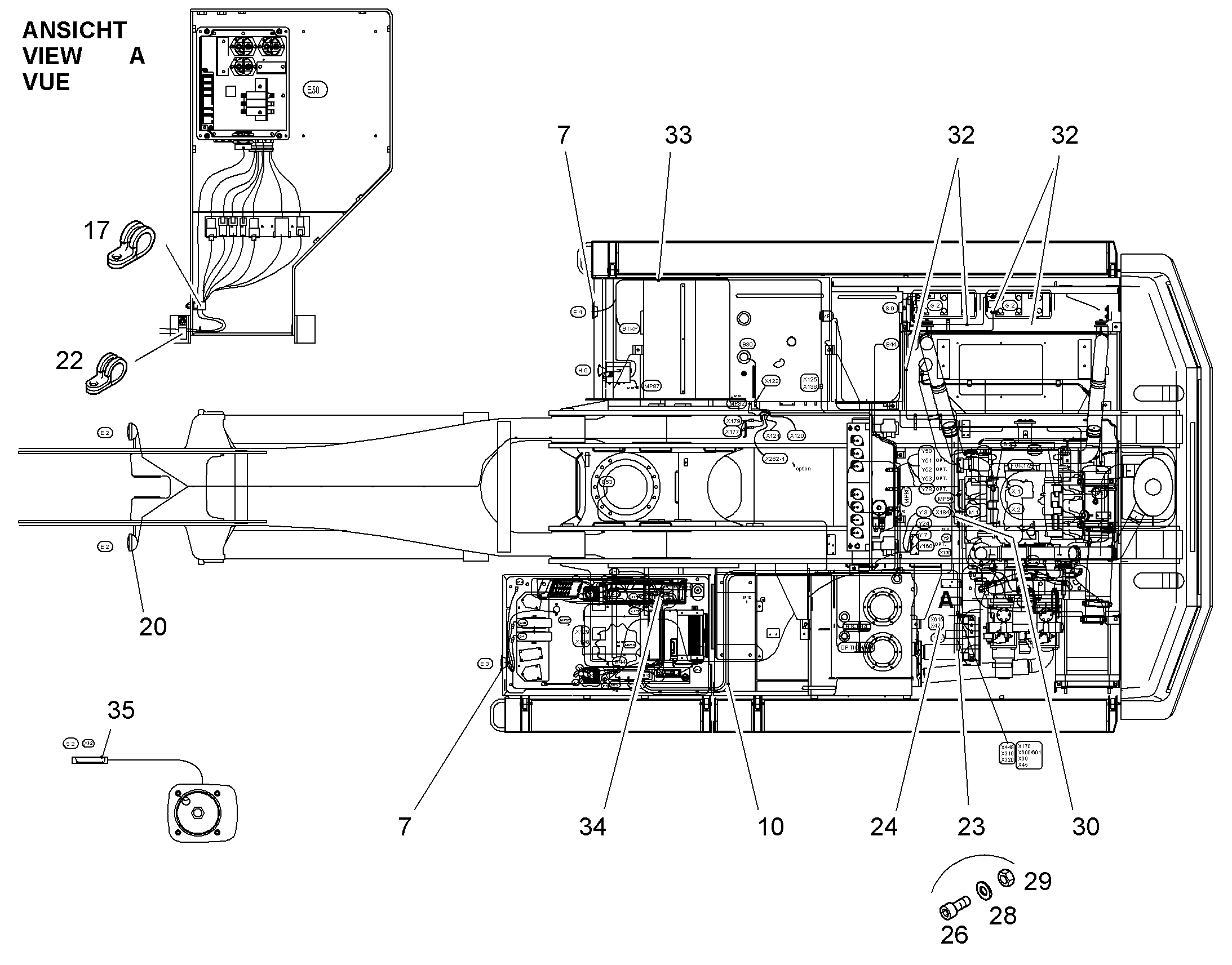 КОМПЛ. ПРОВОДОВ ПОВ. ПЛАТФ. 9017804 LIEBHERR